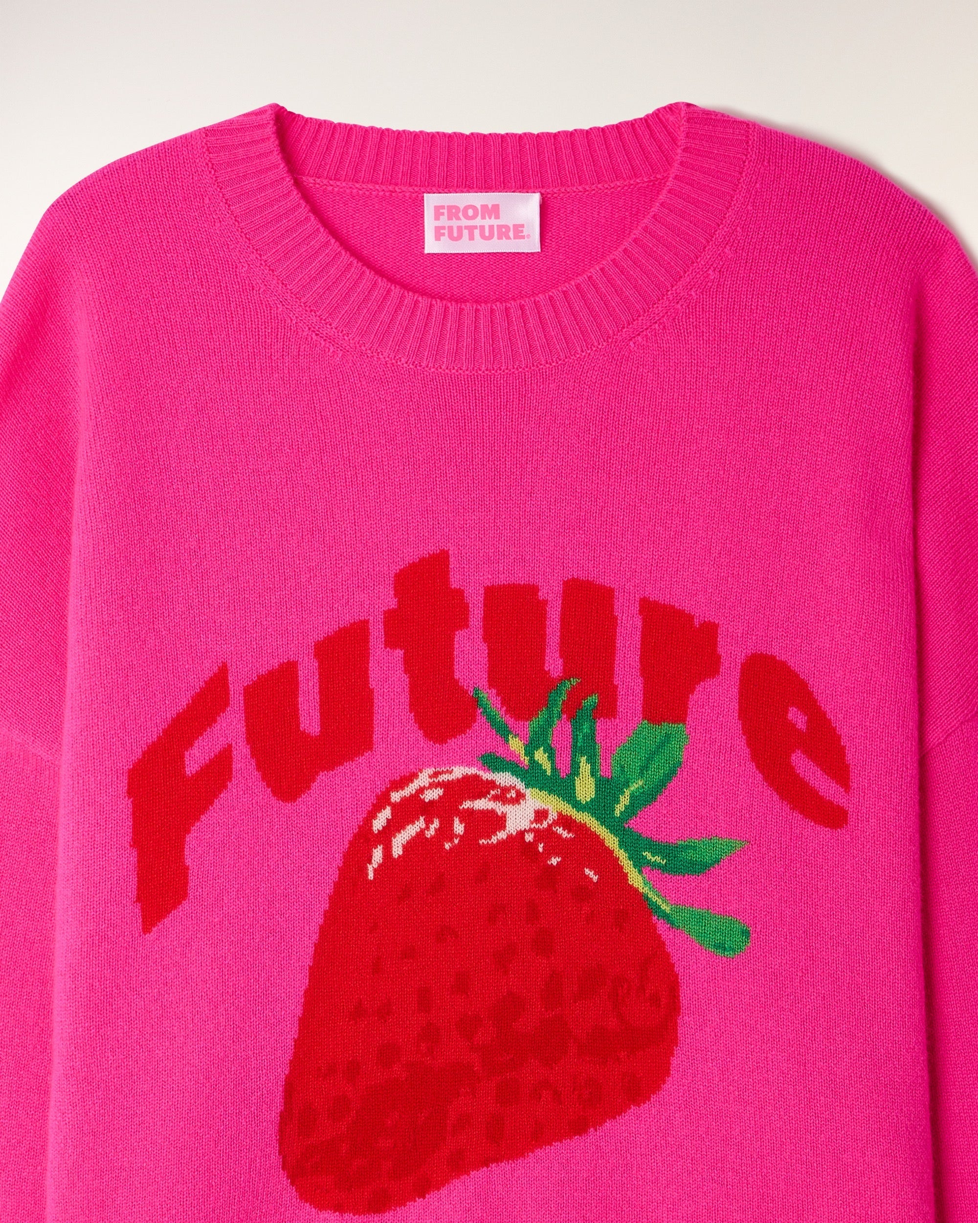 Future Intarsia Motif Crewneck Sweater (S26/ FEMME/ Flash Pink)