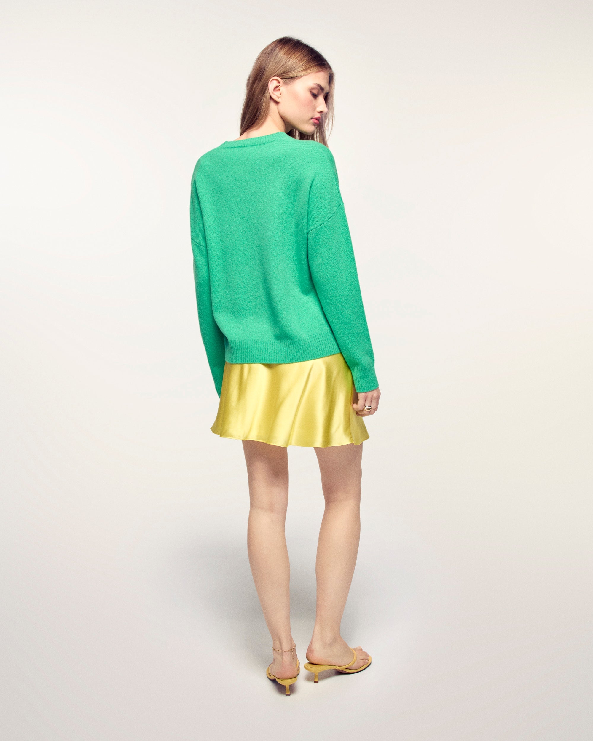 Future Intarsia Motif Crewneck Sweater (S26/ FEMME/ Garden Party Green)