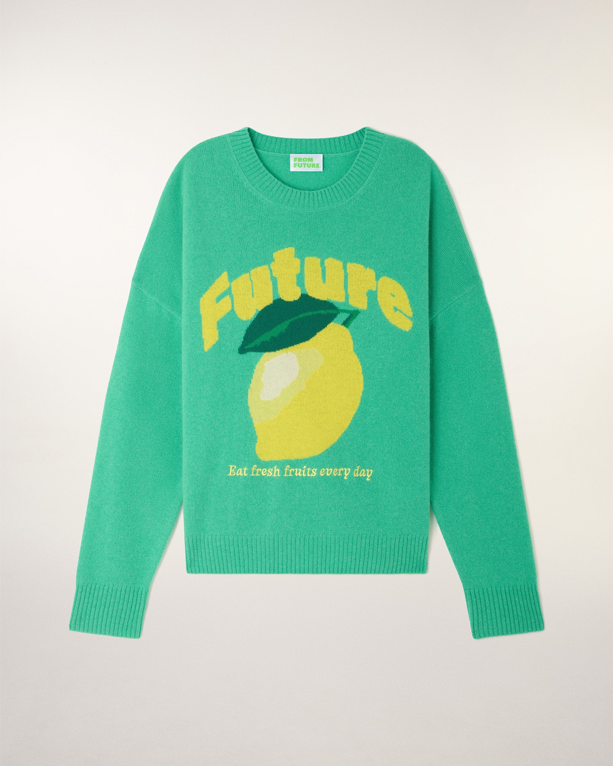 Future Intarsia Motif Crewneck Sweater (S26/ FEMME/ Garden Party Green)