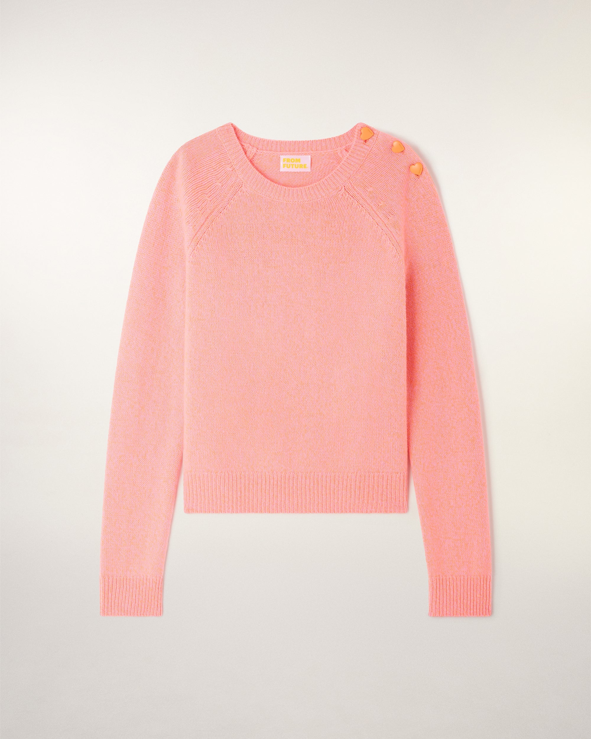 Heart Button Crewneck Sweater (S26 / FEMME / Cocktail Mouline)