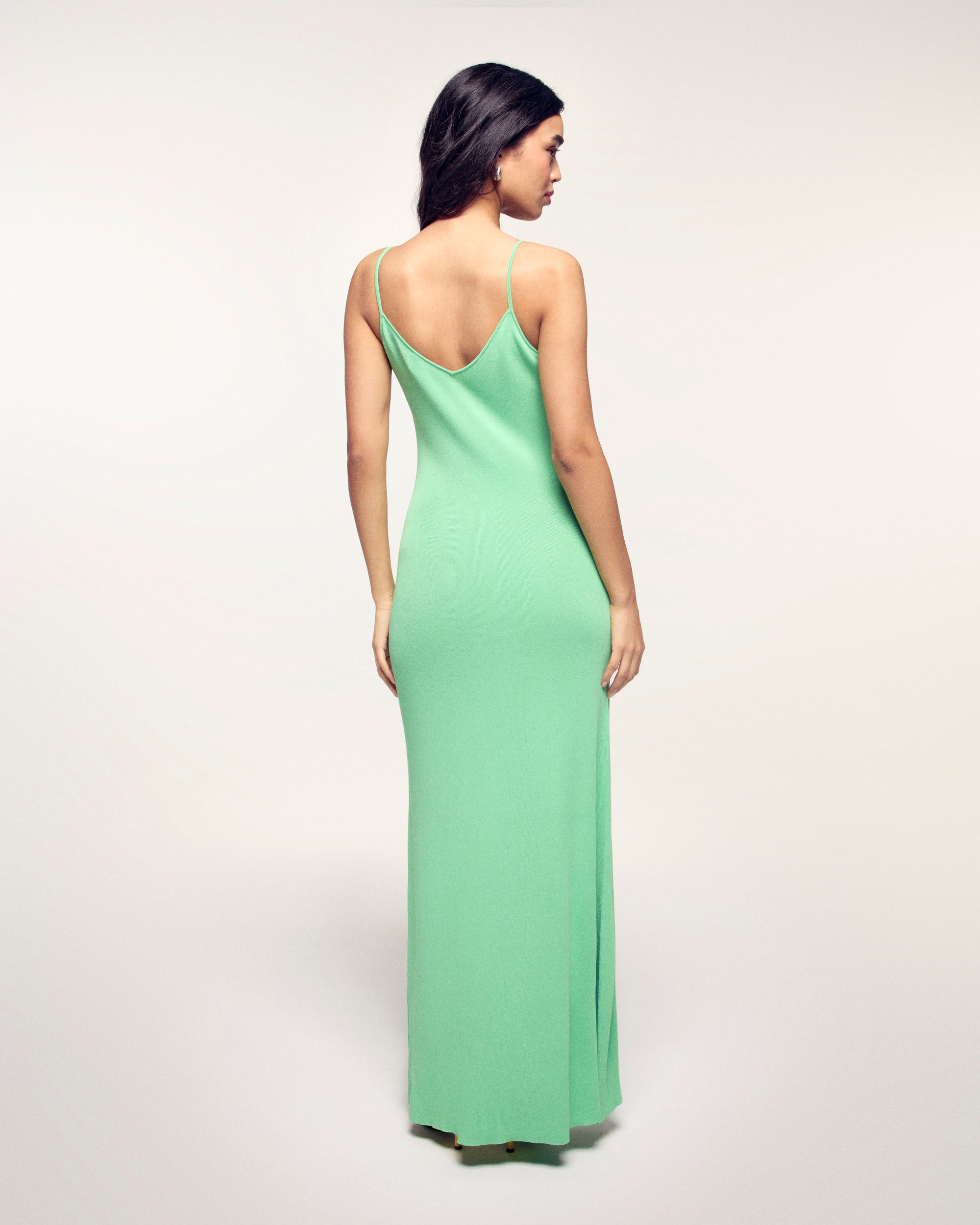 Long Strappy Dress with Star Buttons (S26/ FEMME/ Sundown Green)