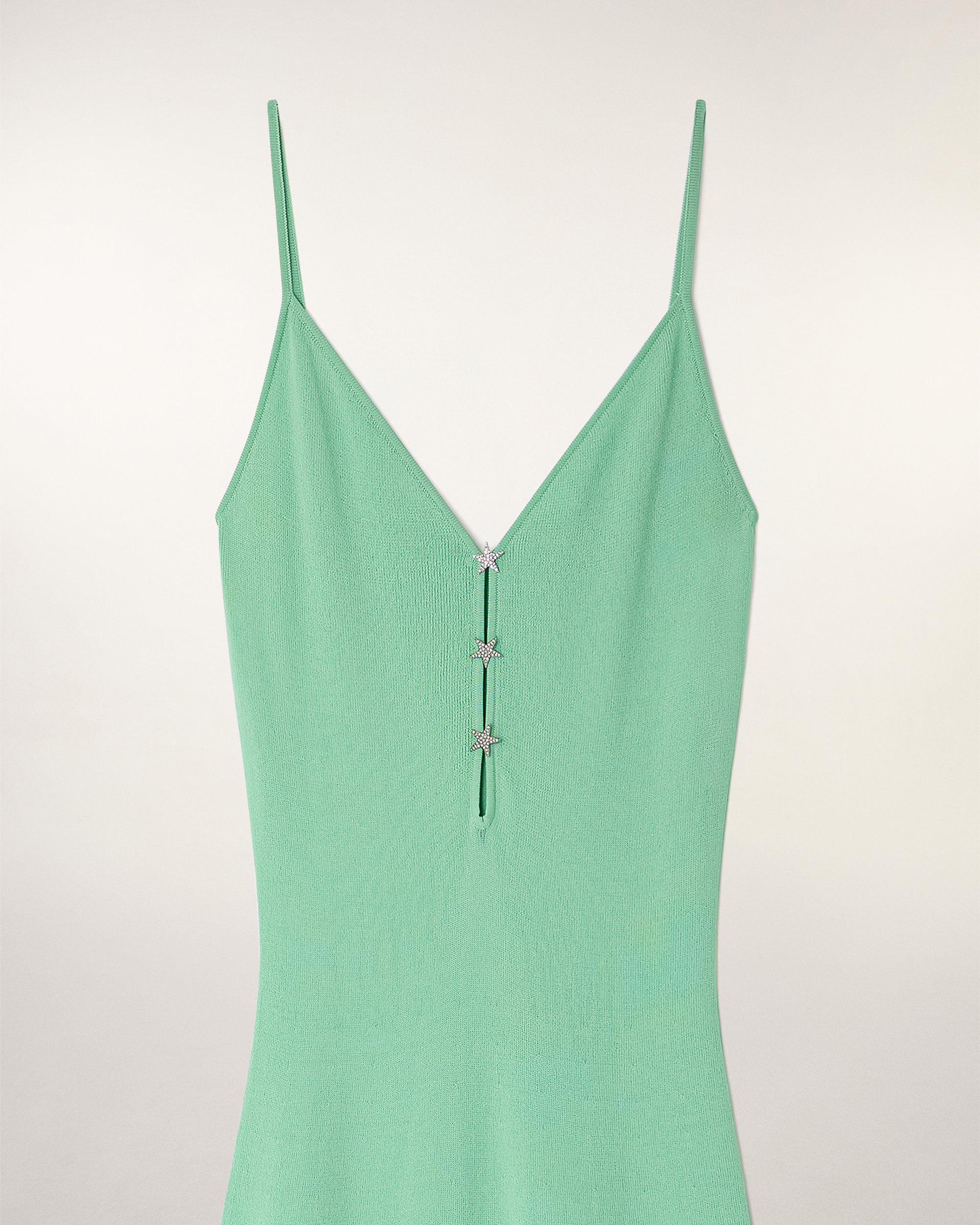 Long Strappy Dress with Star Buttons (S26/ FEMME/ Sundown Green)