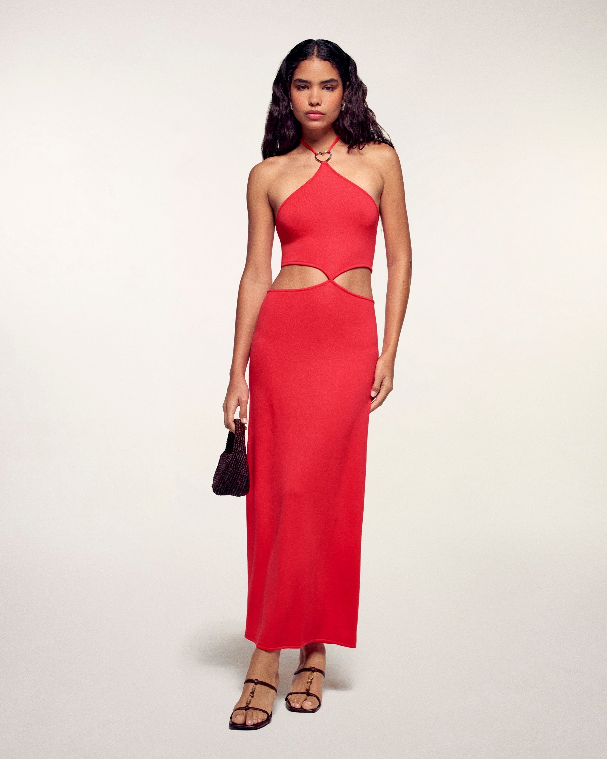 Jewel Heart Cut-Out Long Dress (S26 / FEMME / Love Coral / RWS)