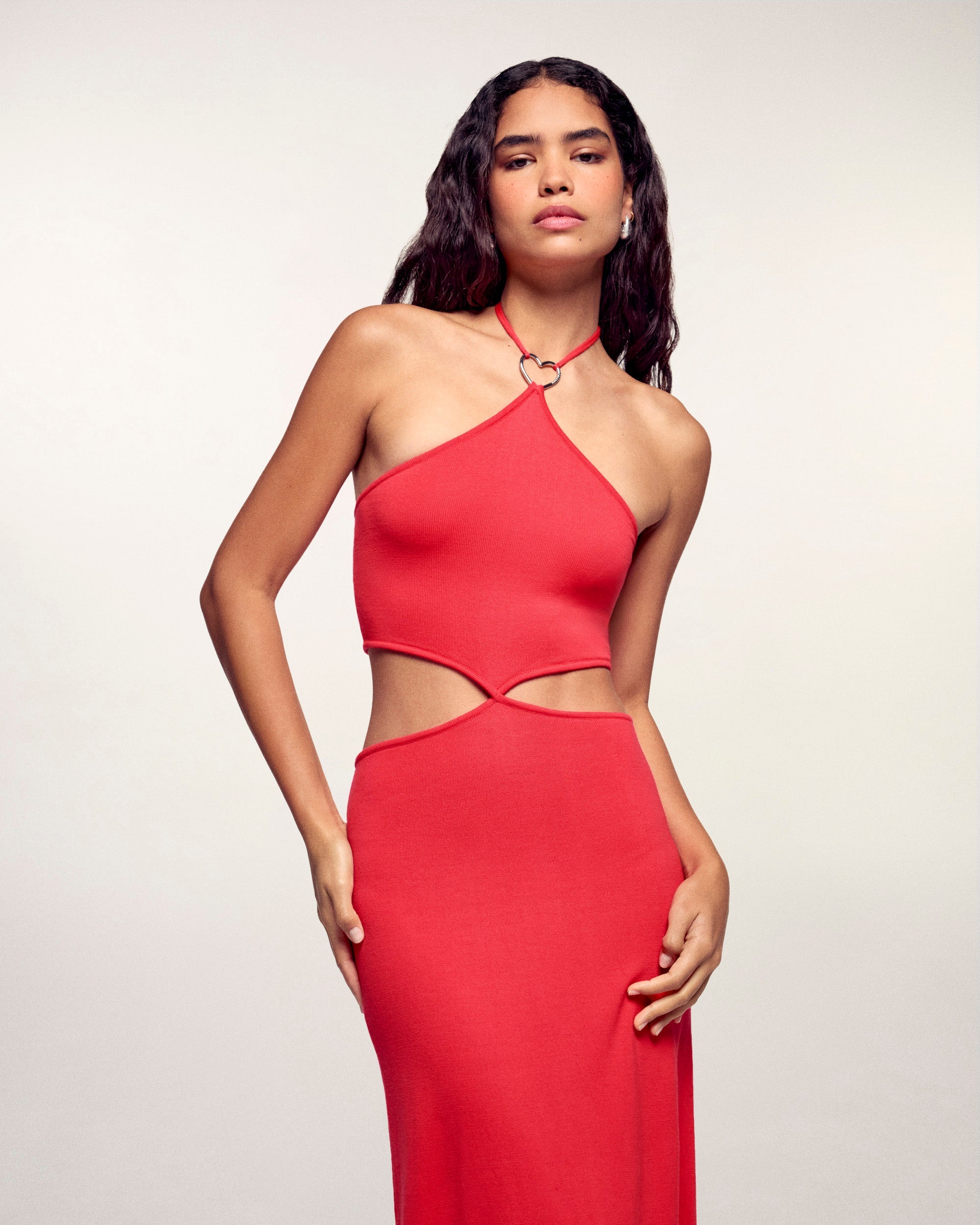 Jewel Heart Cut-Out Long Dress (S26 / FEMME / Love Coral / RWS)