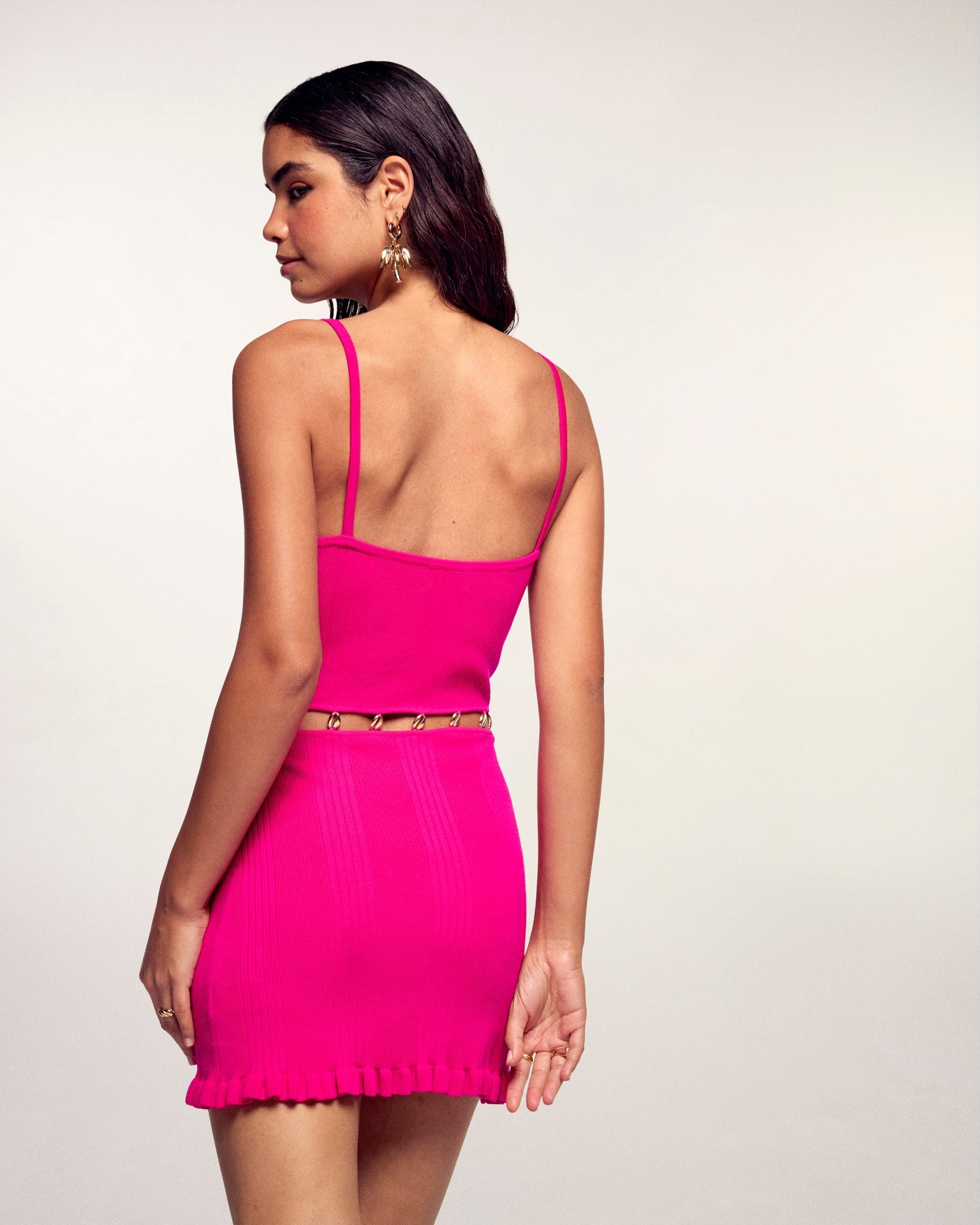 Shell Jewel Cut-Out Short Dress (S26 / FEMME / Tropical Raspberry / RWS)