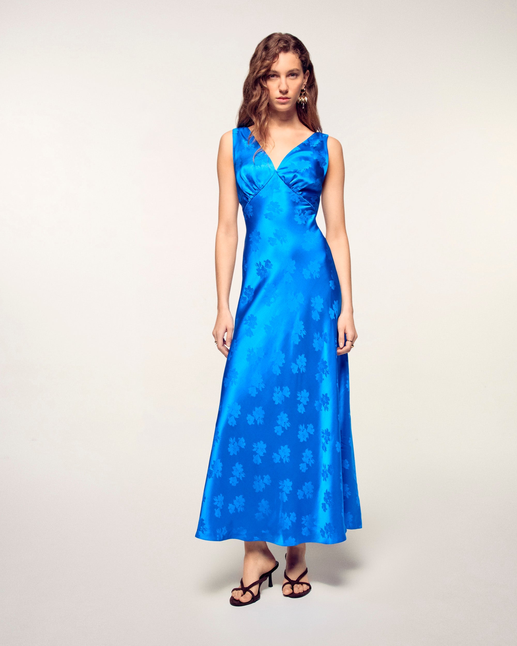 Long Dress with Straps (S26 / FEMME / Ocean Jacquard)