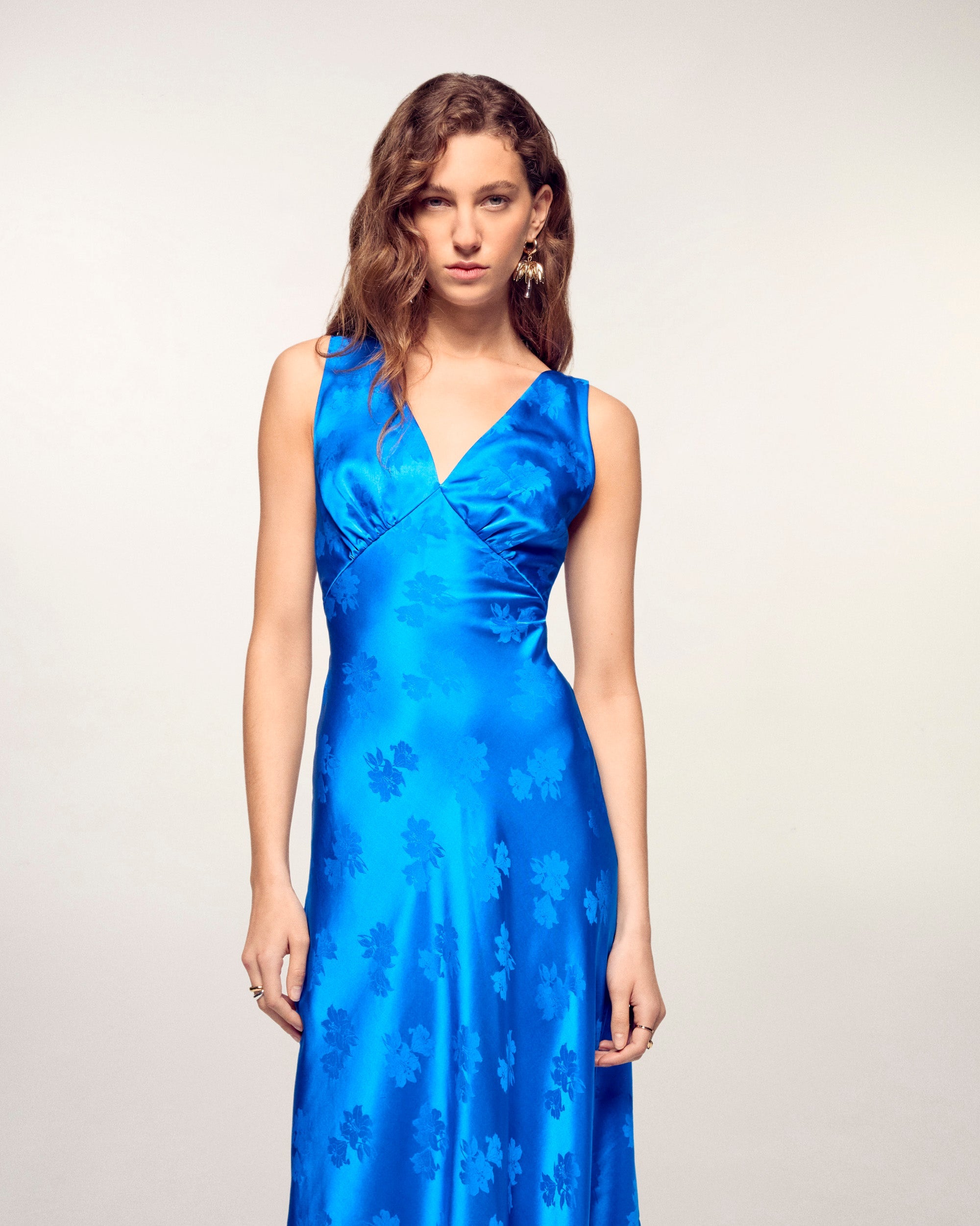 Long Dress with Straps (S26 / FEMME / Ocean Jacquard)