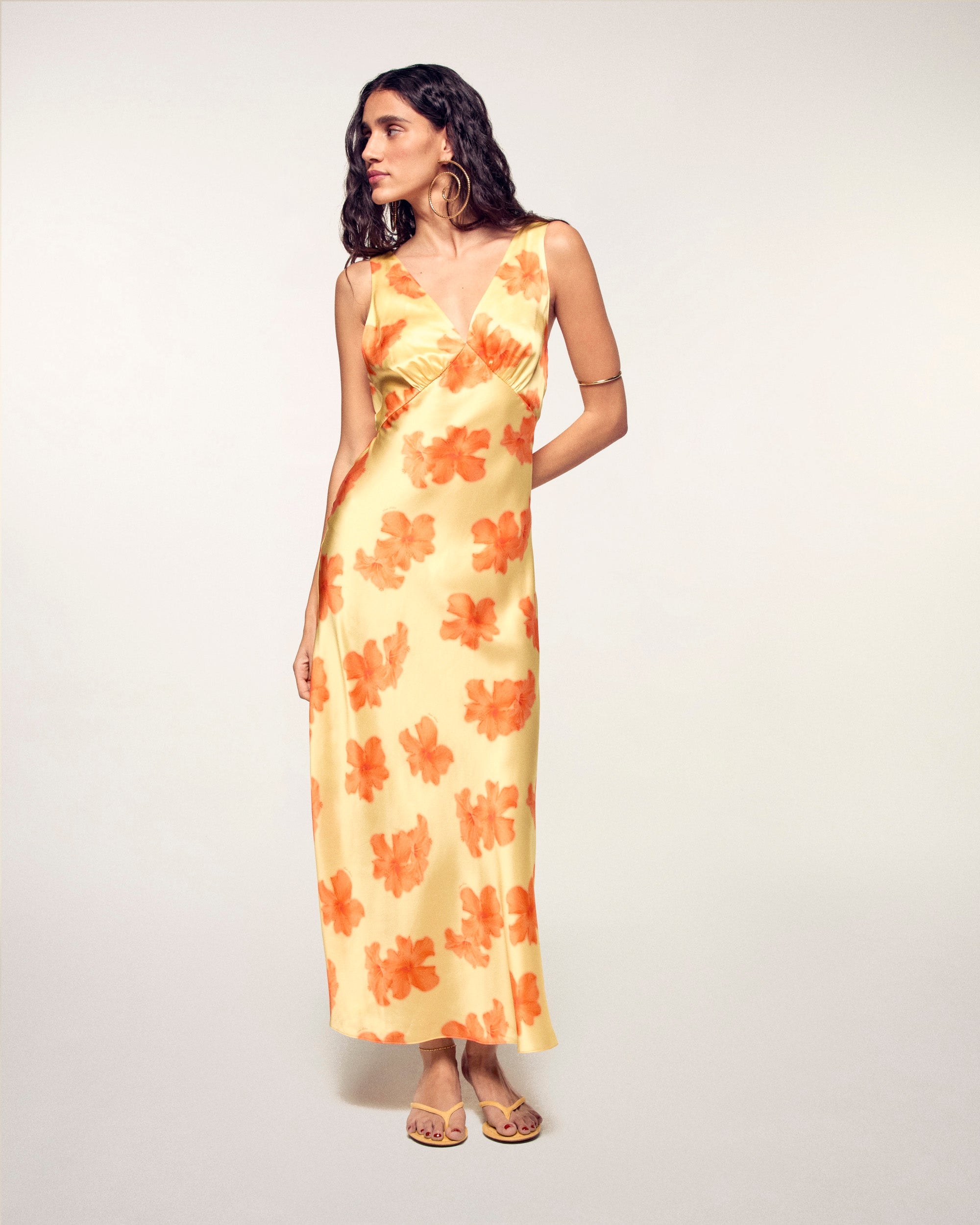 Backless Long Dress (S26 / FEMME / Sunny hibiscus)