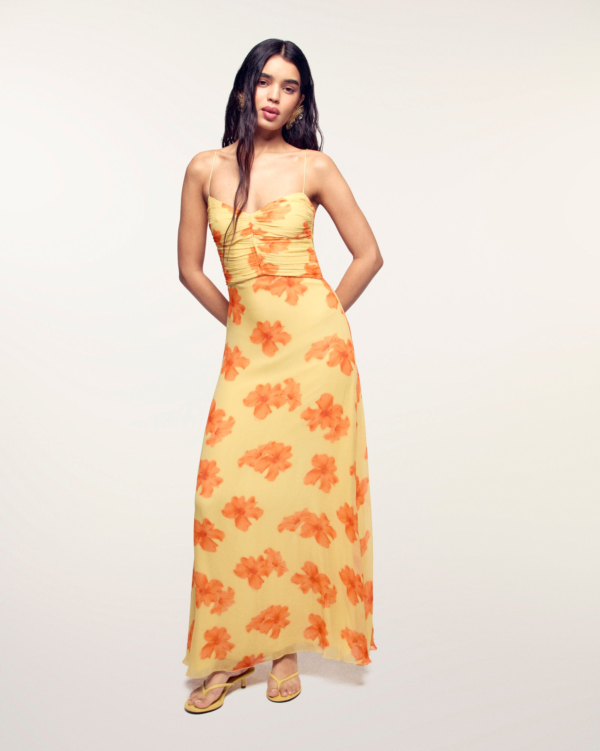 Long Strappy Dress (S26 / FEMME / Sunny hibiscus)