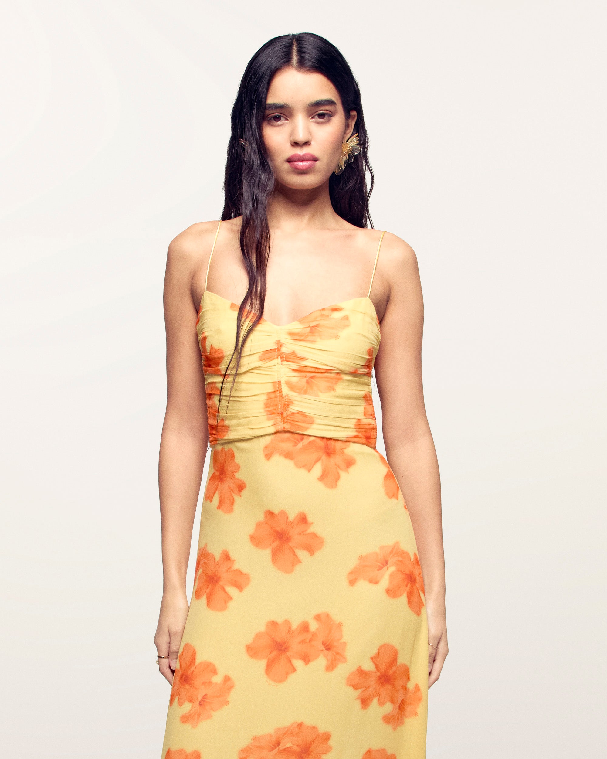 Long Strappy Dress (S26 / FEMME / Sunny hibiscus)
