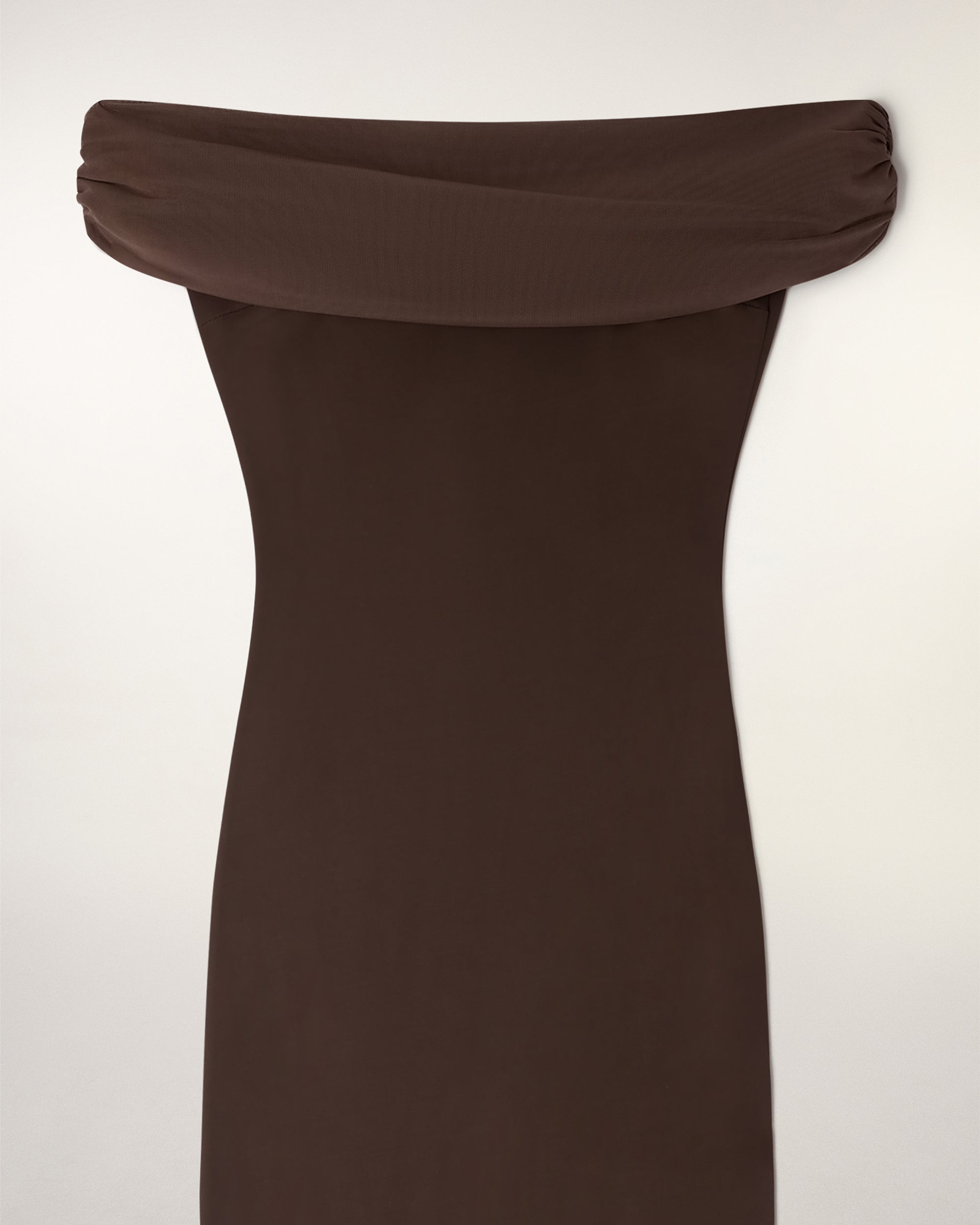 Draped Bandeau Long Dress (S26 / FEMME / Chocolat)