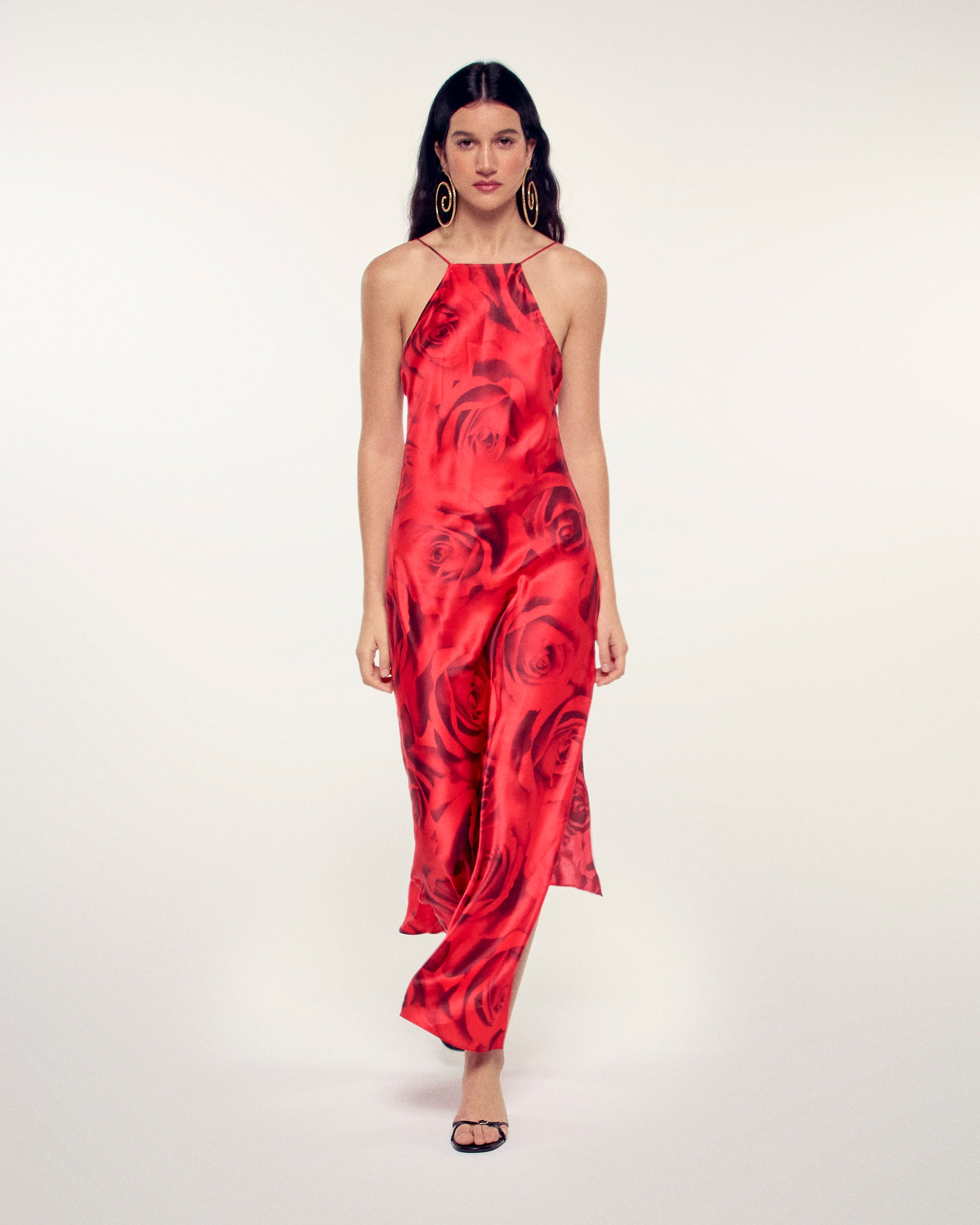 Backless Long Strappy Dress (S26/ FEMME/ Wild Rose Heat)