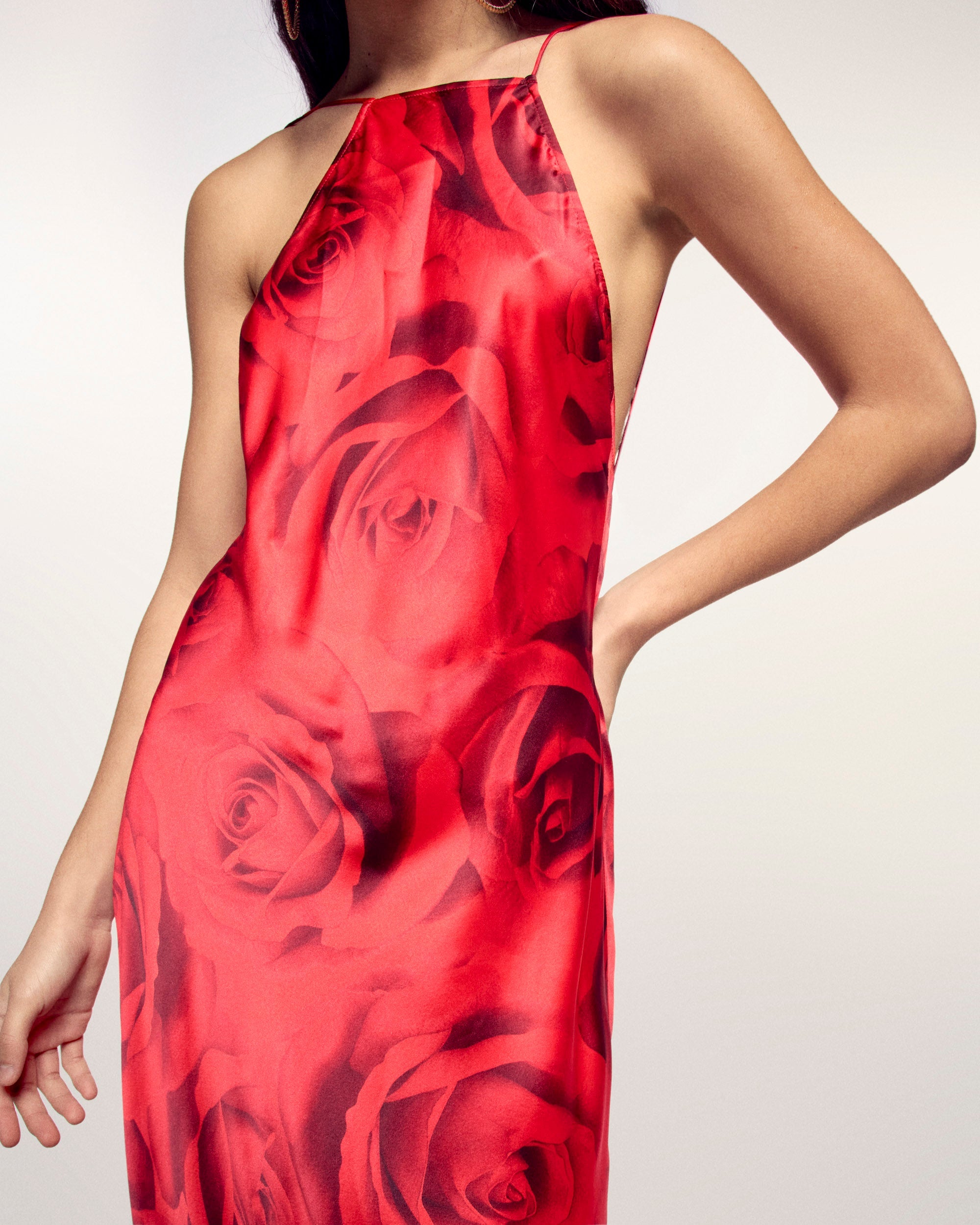 Backless Long Strappy Dress (S26/ FEMME/ Wild Rose Heat)