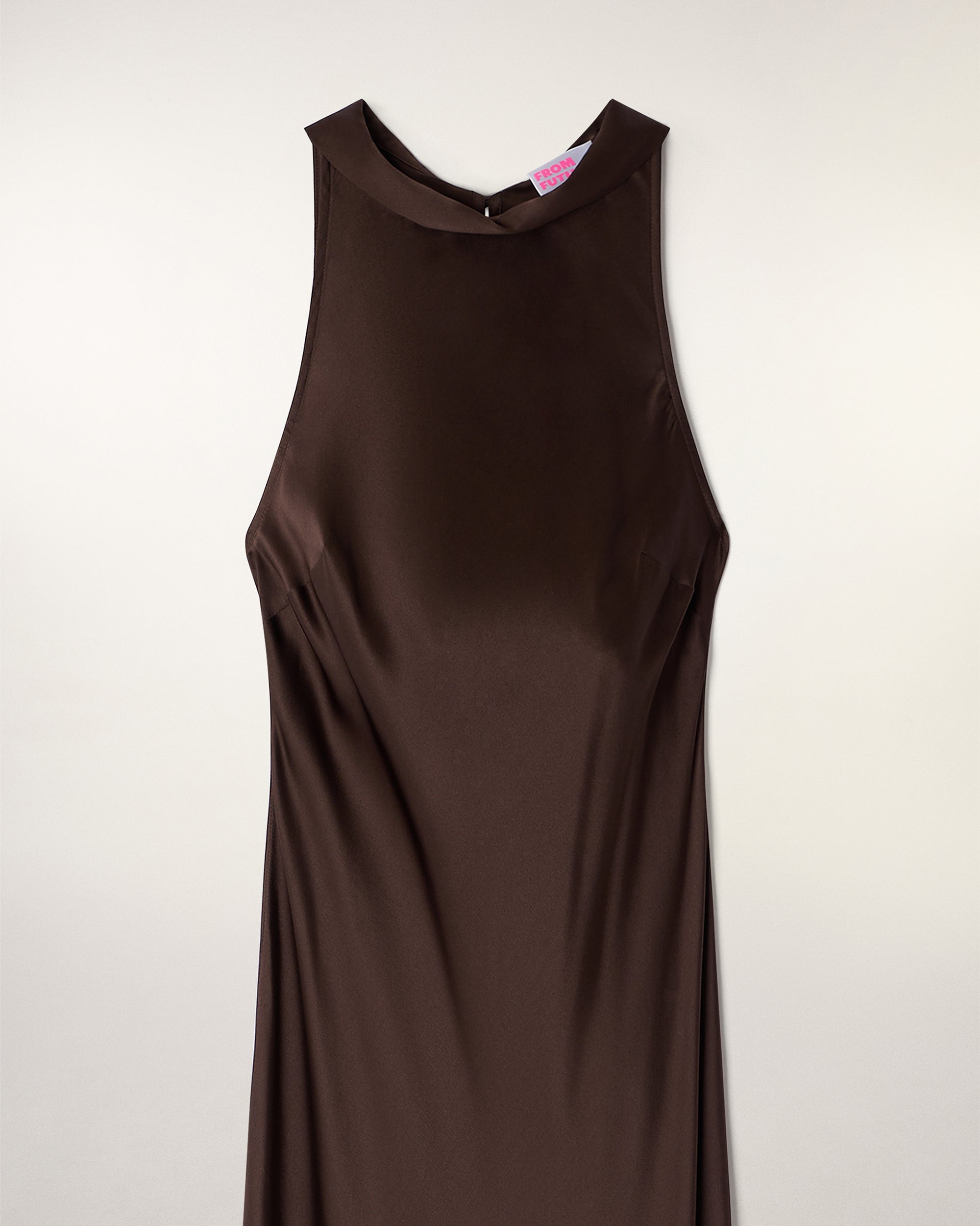 Scarf Neck Long Dress (S26/ FEMME/ Chocolat)