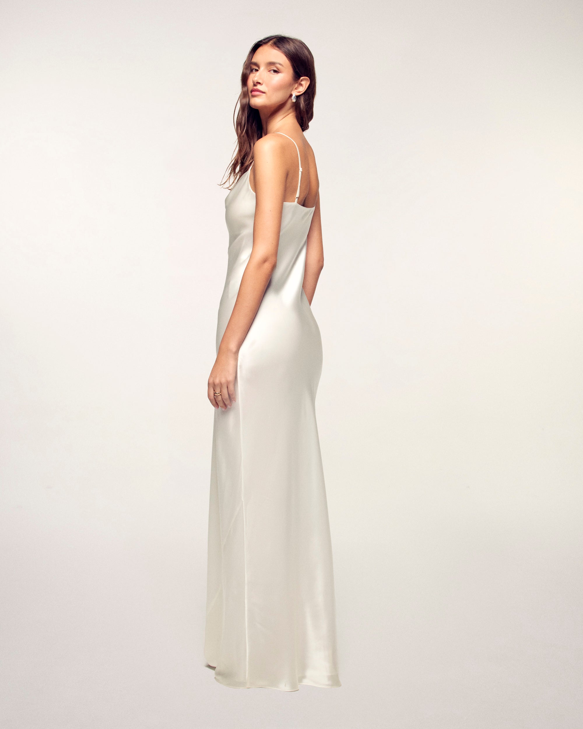 Cowl Neck Strappy Long Dress (S26 / FEMME / Ecru)