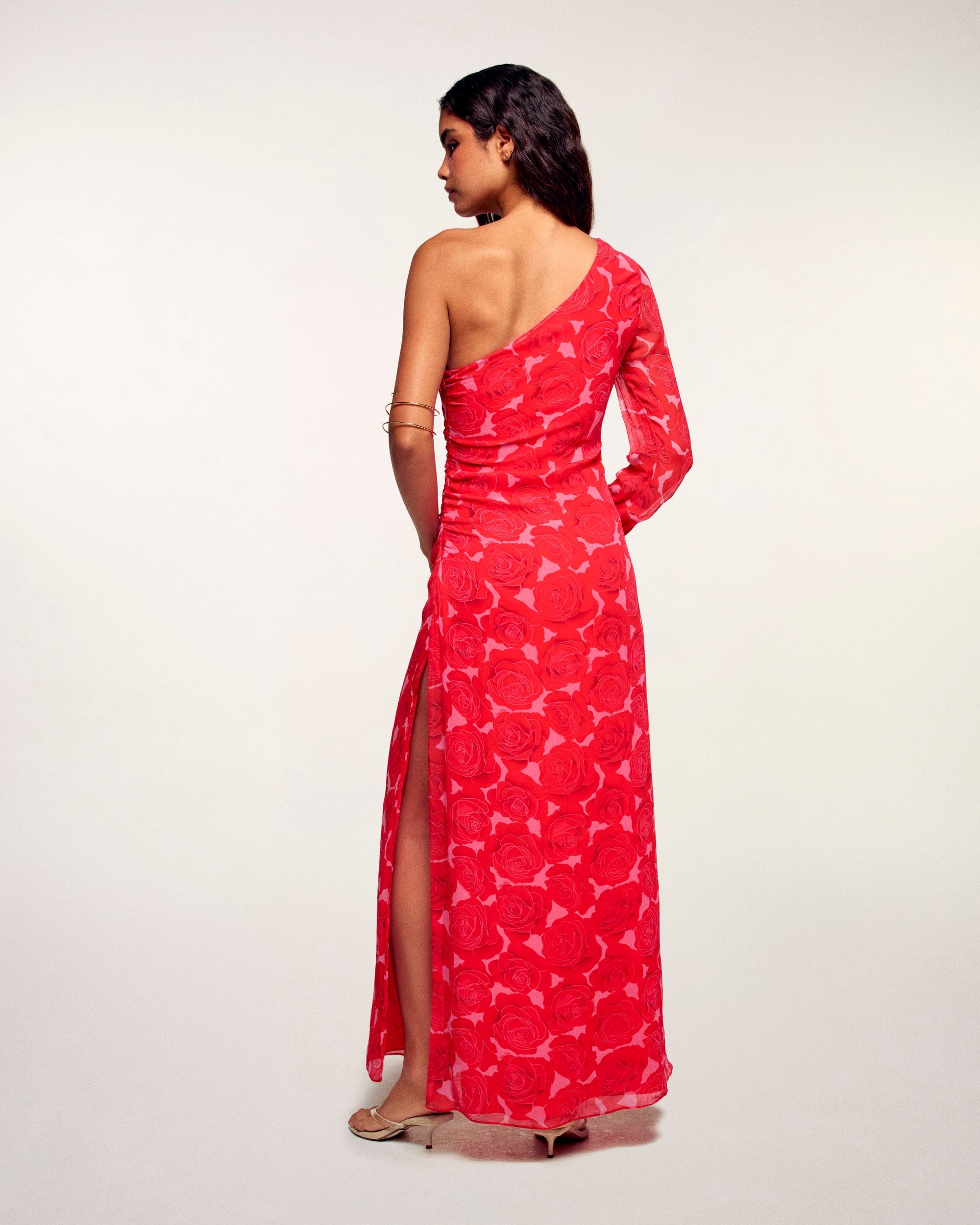 Asymmetric Long Dress (S26 / FEMME / Solar Roses)