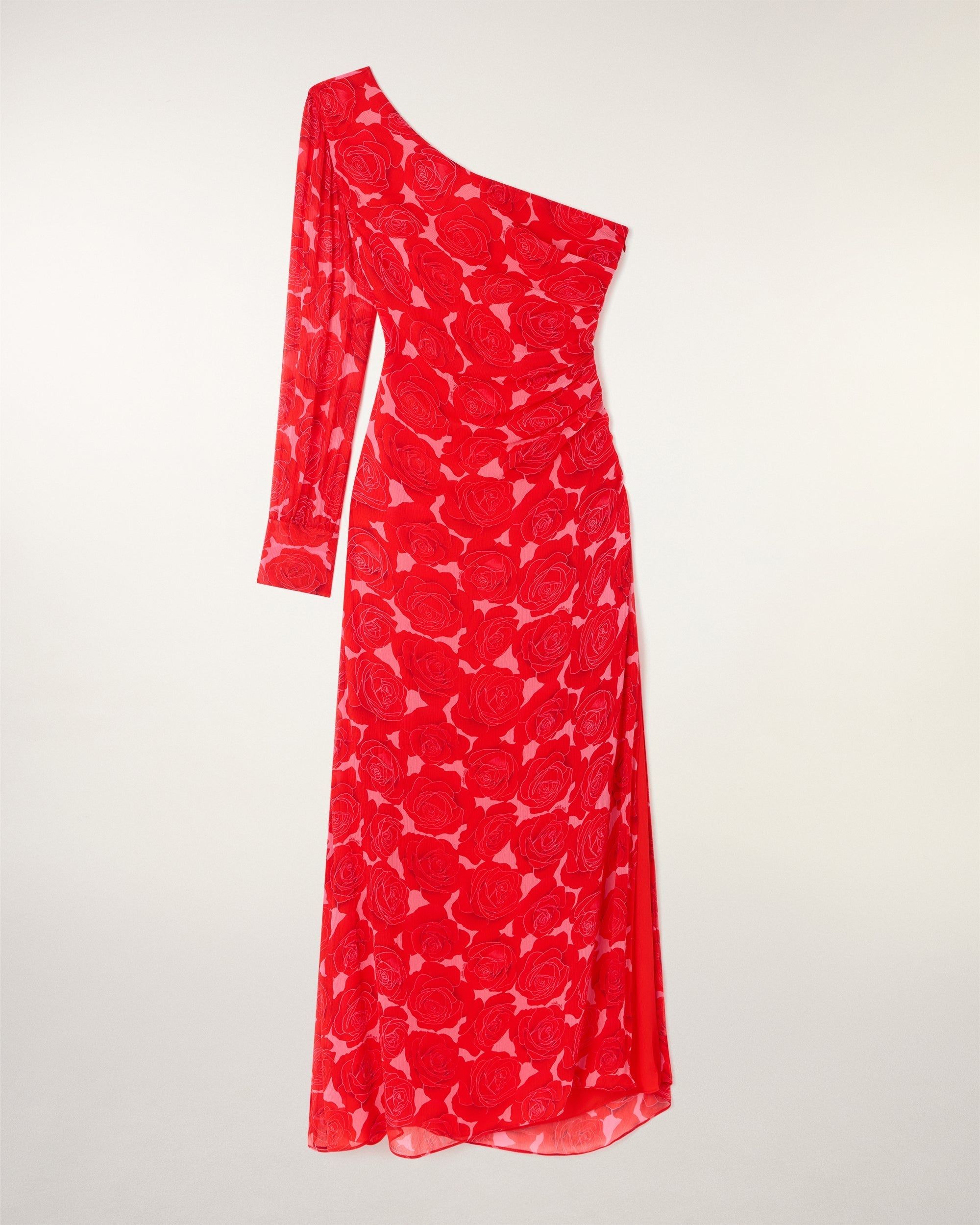 Asymmetric Long Dress (S26 / FEMME / Solar Roses)