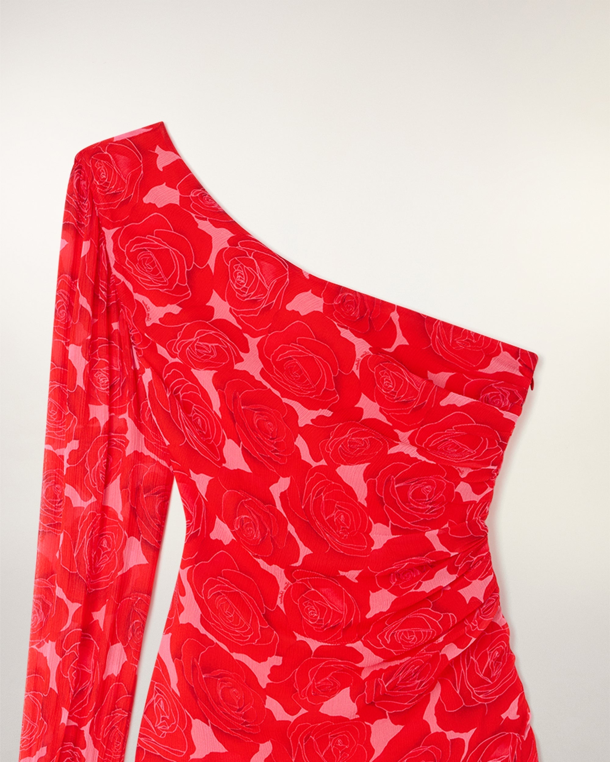 Asymmetric Long Dress (S26 / FEMME / Solar Roses)