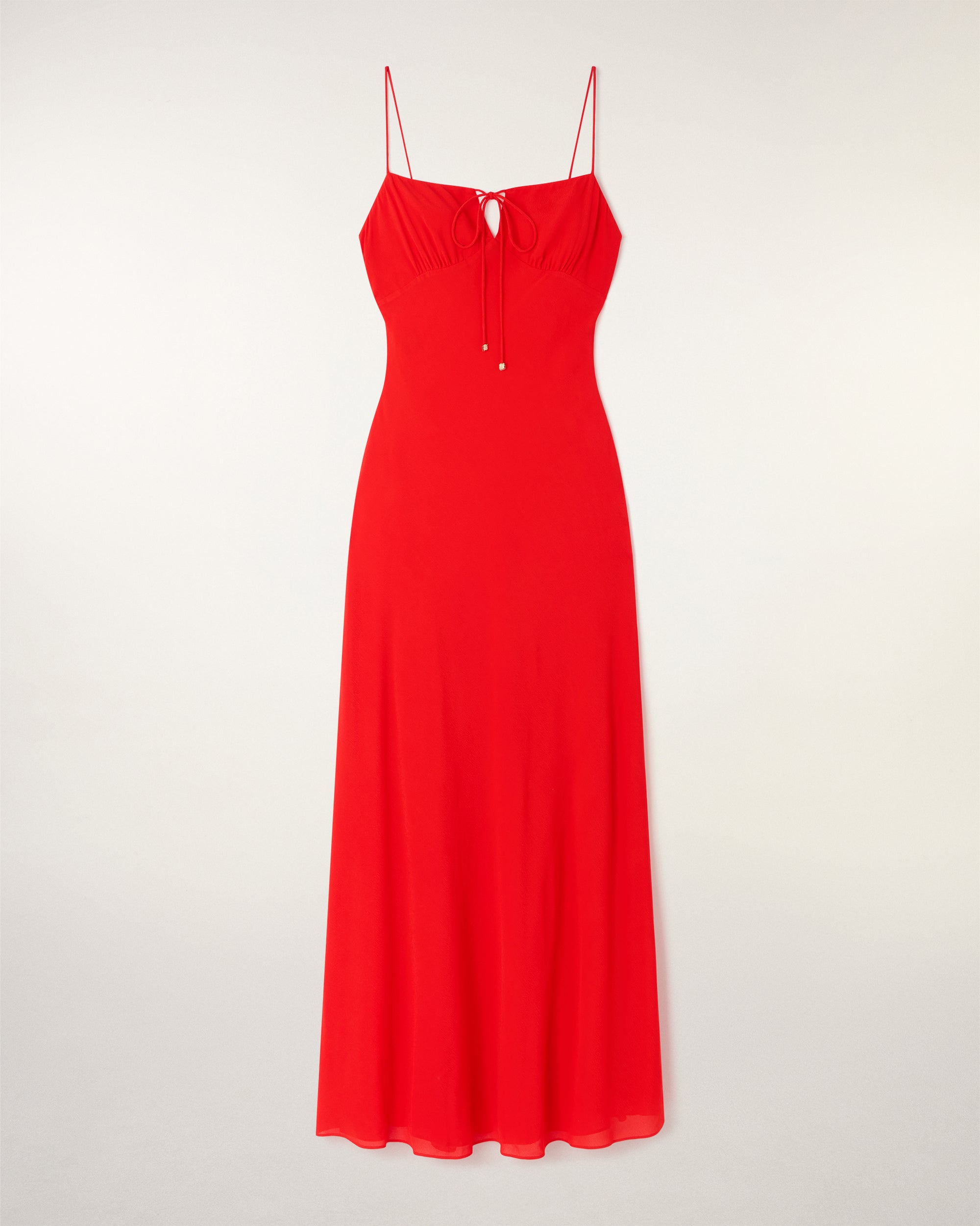 Jewel Tie Strappy Long Dress (S26 / FEMME / Sunset Coral)