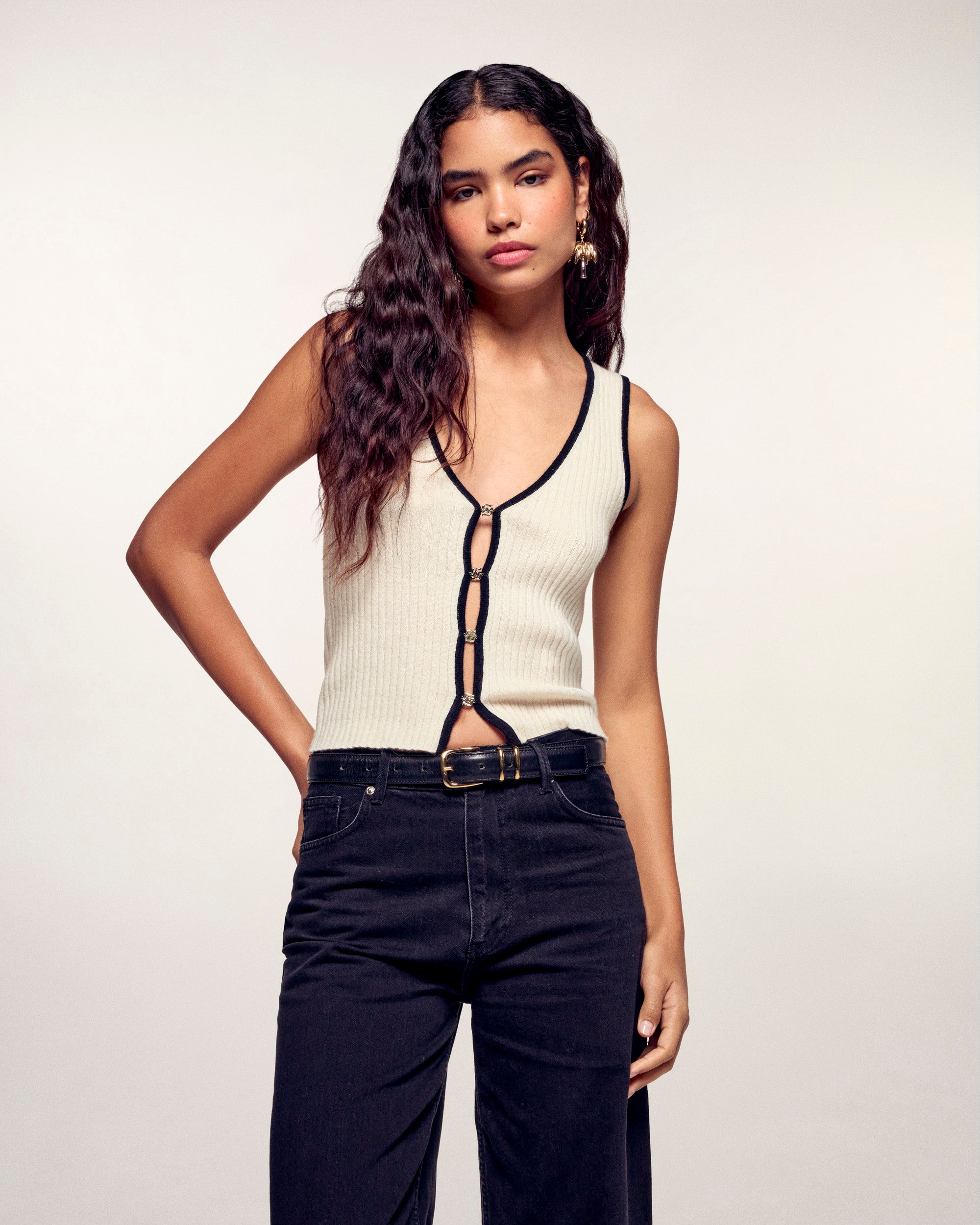 Jewel Strap Top (S26 / FEMME / Ecru)