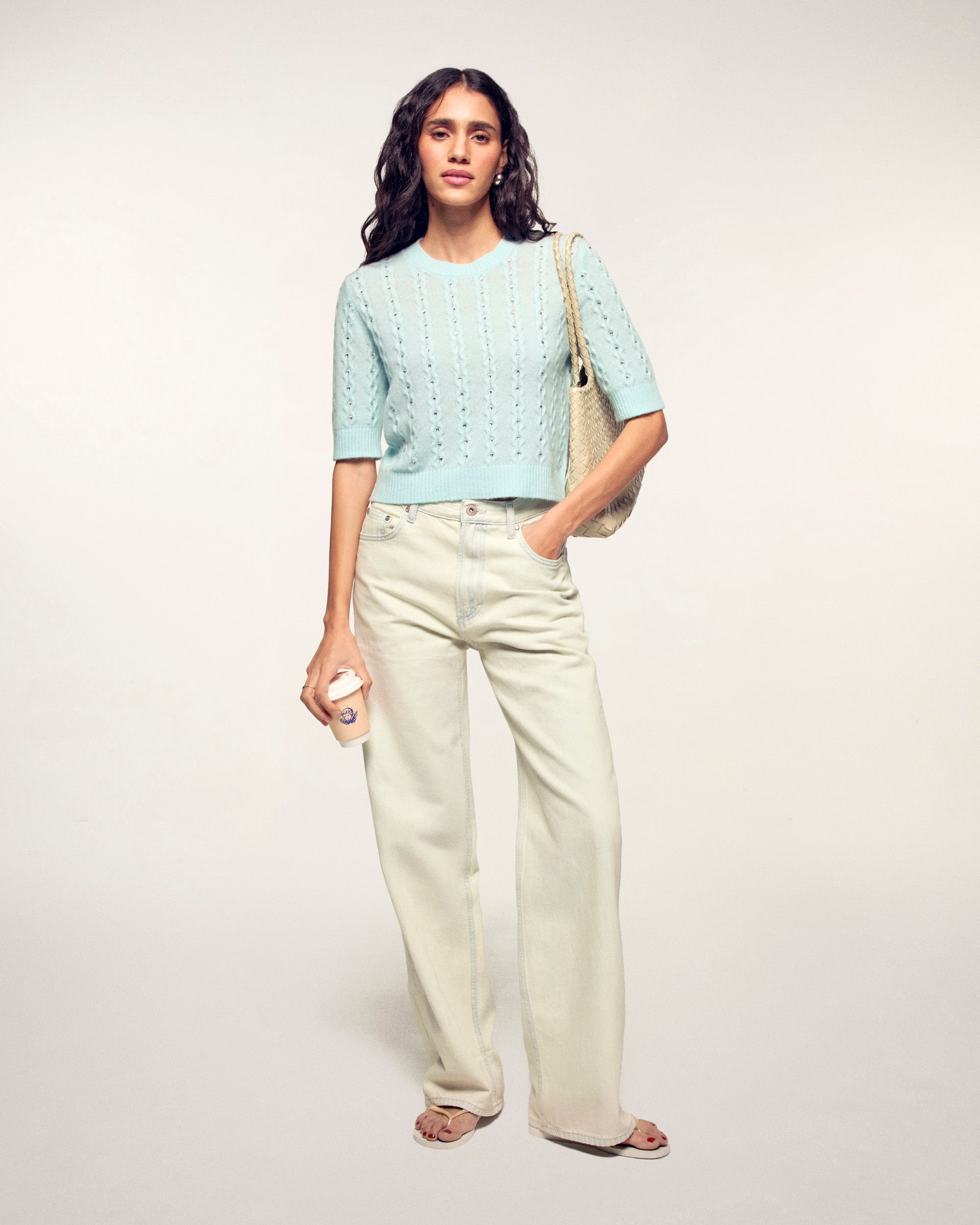 Rhinestone Short Sleeve Top (S26 / FEMME / Star blue)