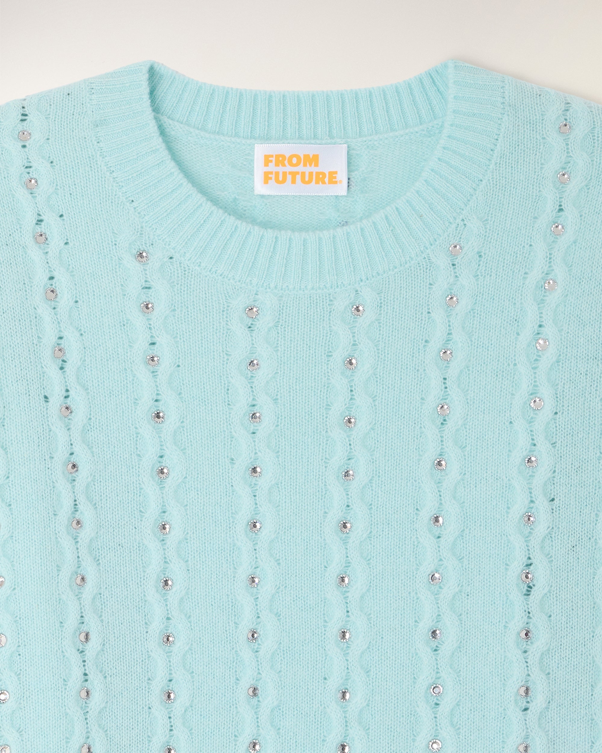 Rhinestone Short Sleeve Top (S26 / FEMME / Star blue)