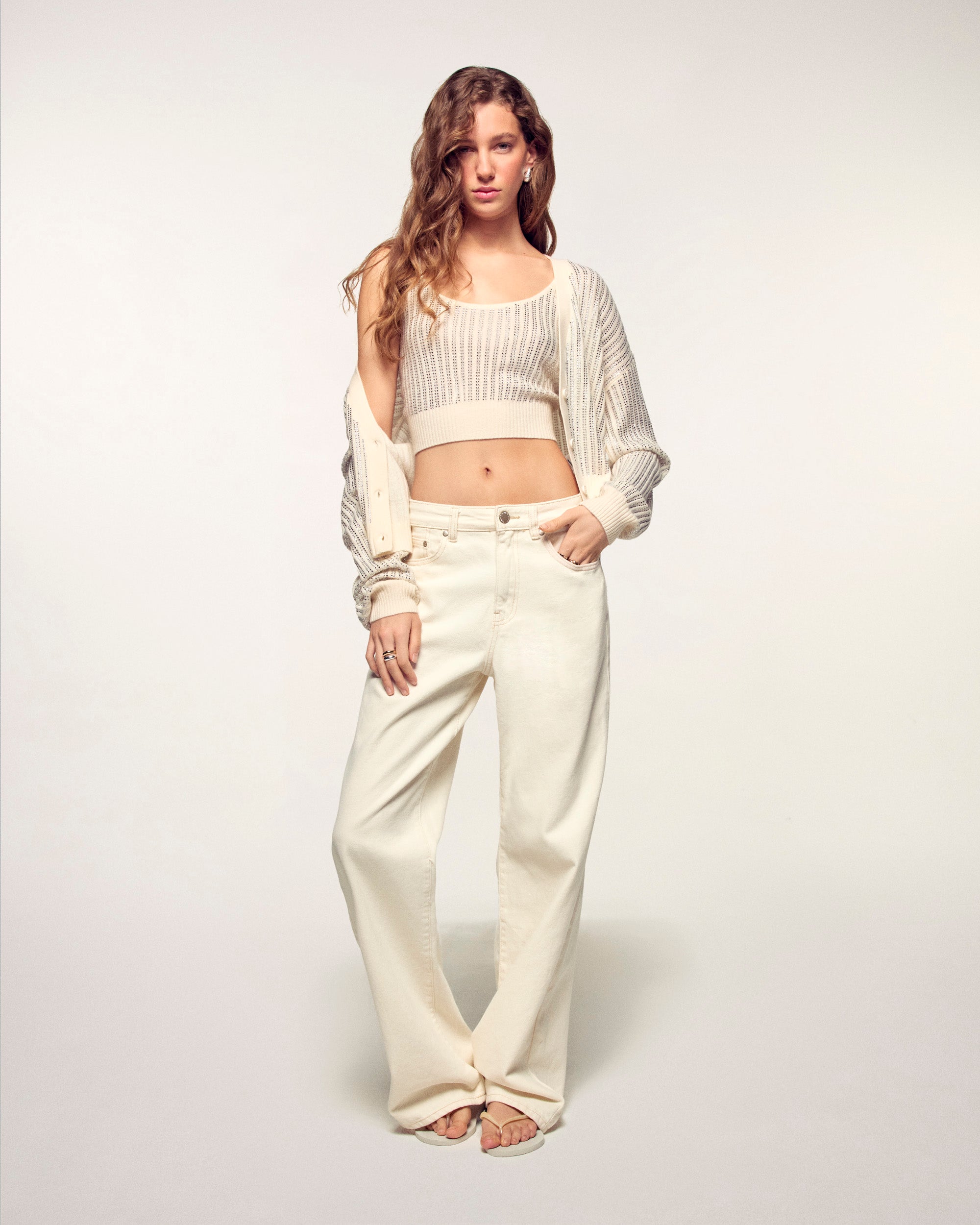 Rhinestone Bralette Top (S26 / FEMME / Ecru)