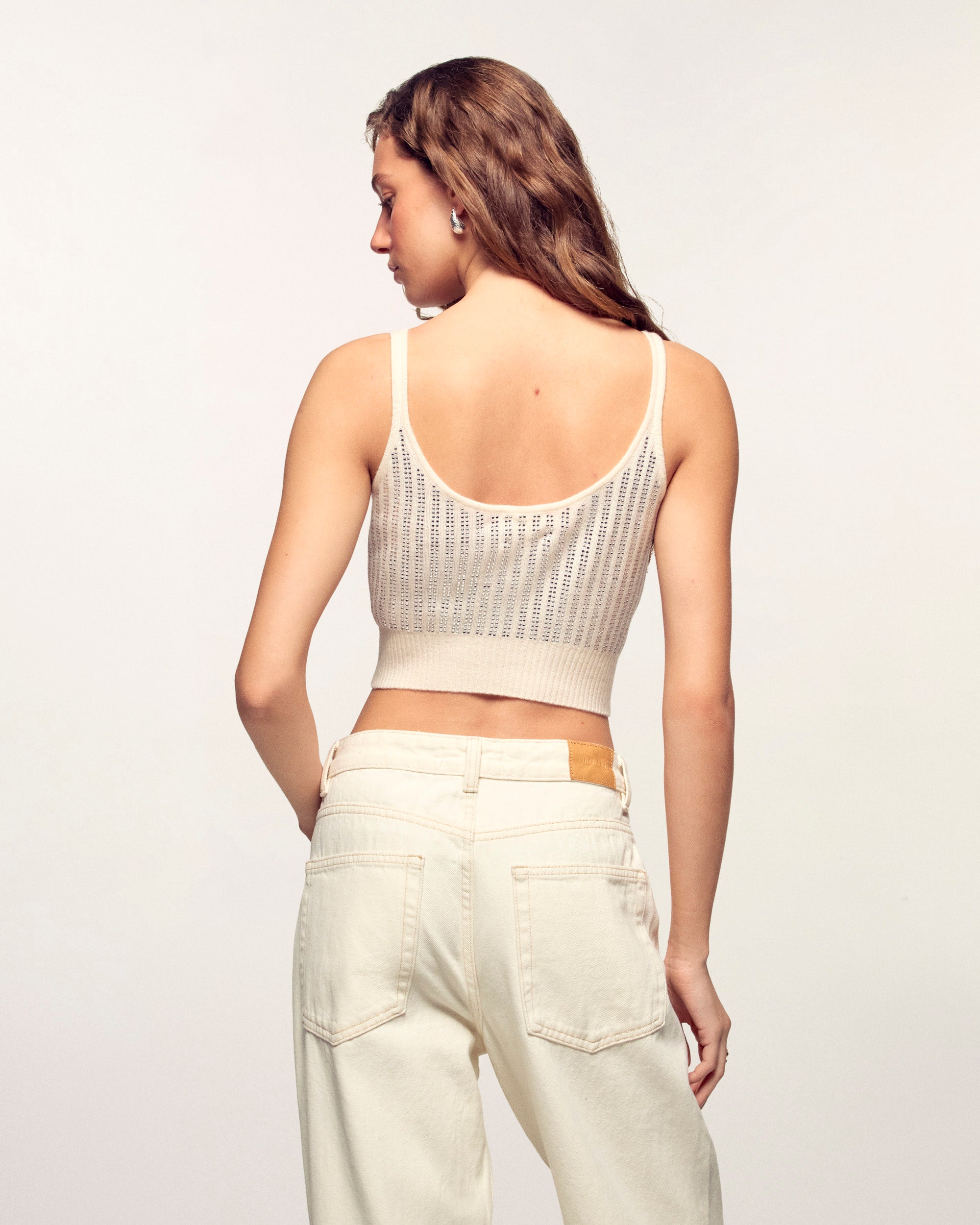 Rhinestone Bralette Top (S26 / FEMME / Ecru)