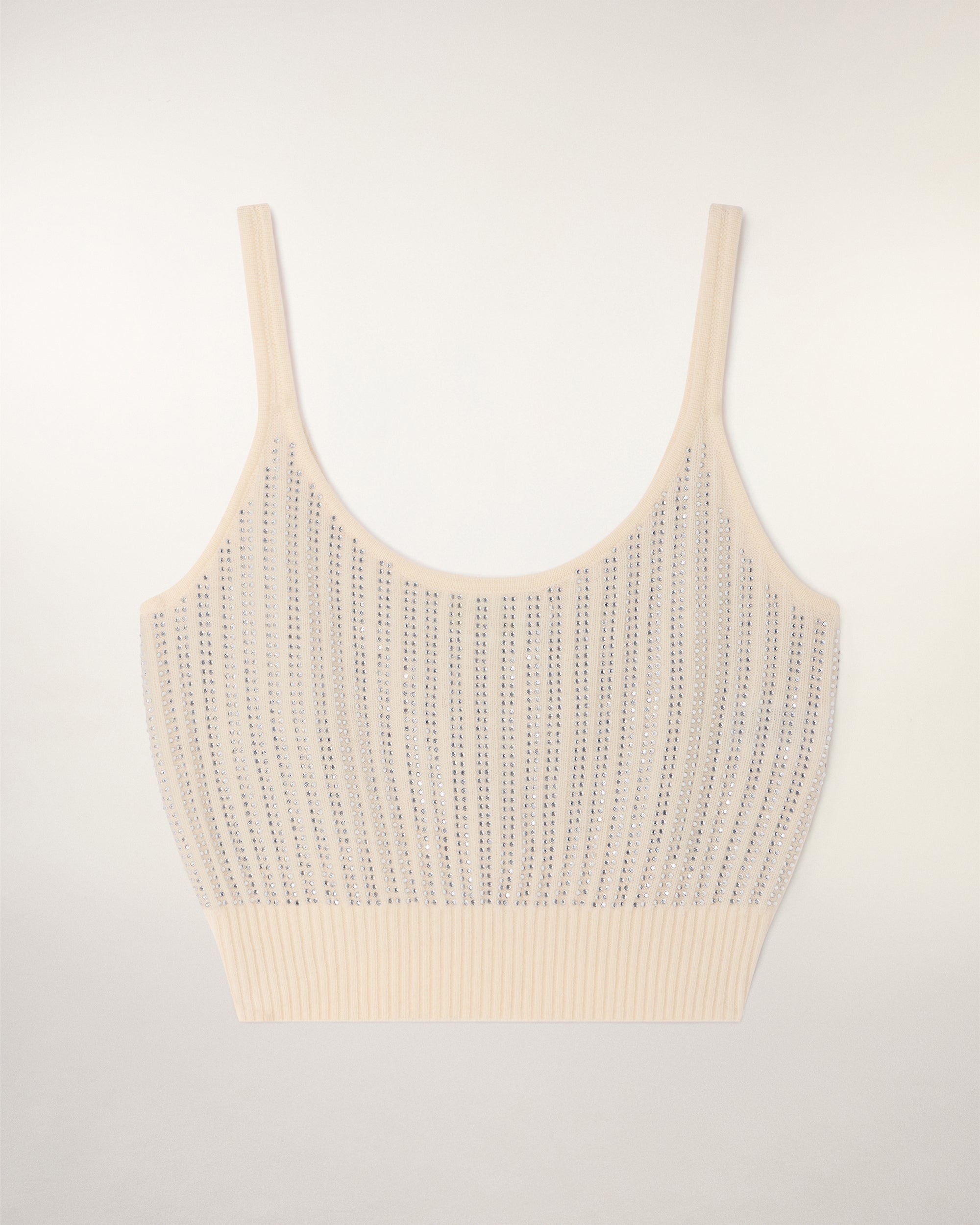 Rhinestone Bralette Top (S26 / FEMME / Ecru)