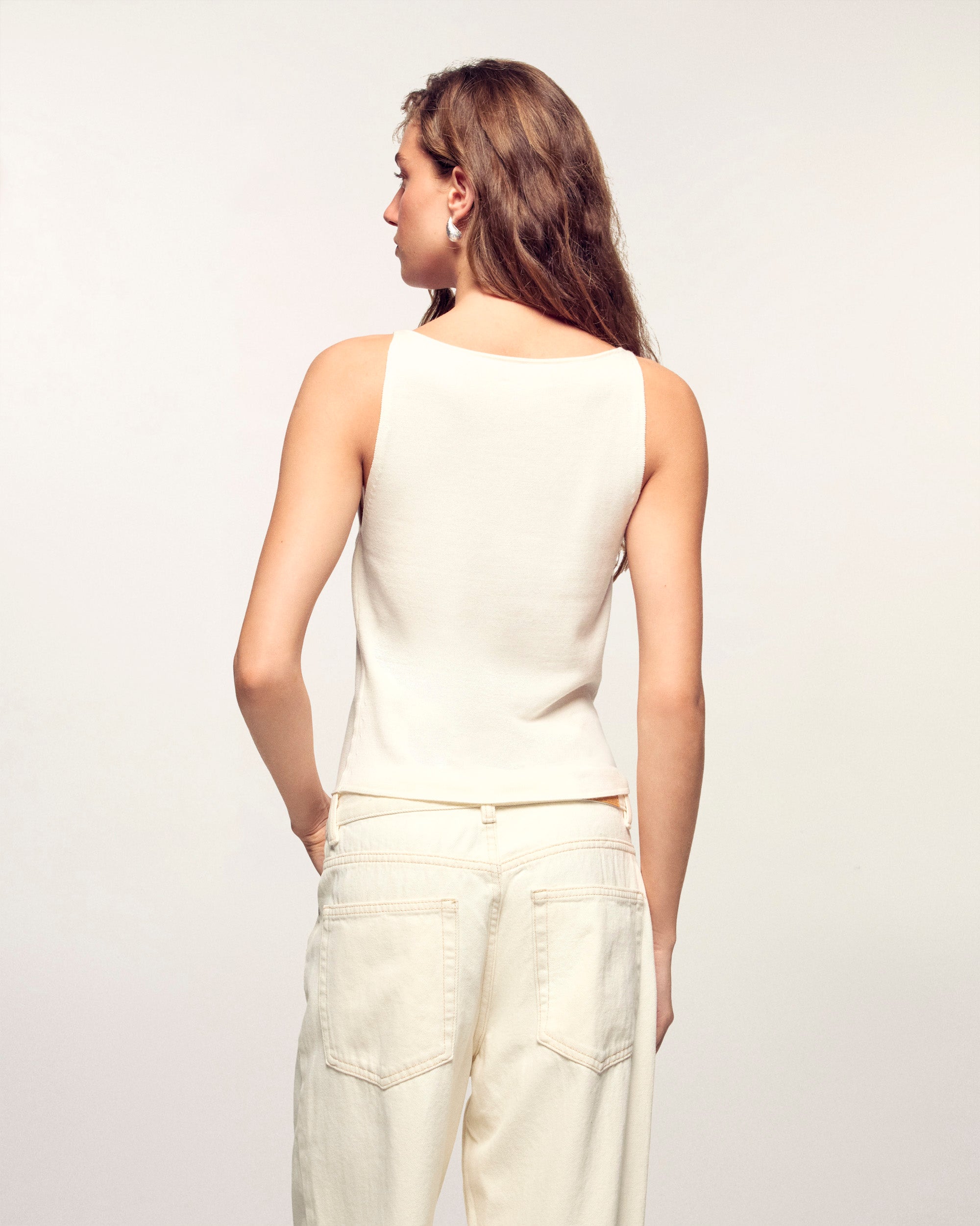 Jewel Detail Tank Top (S26 / FEMME / Ecru / RWS)