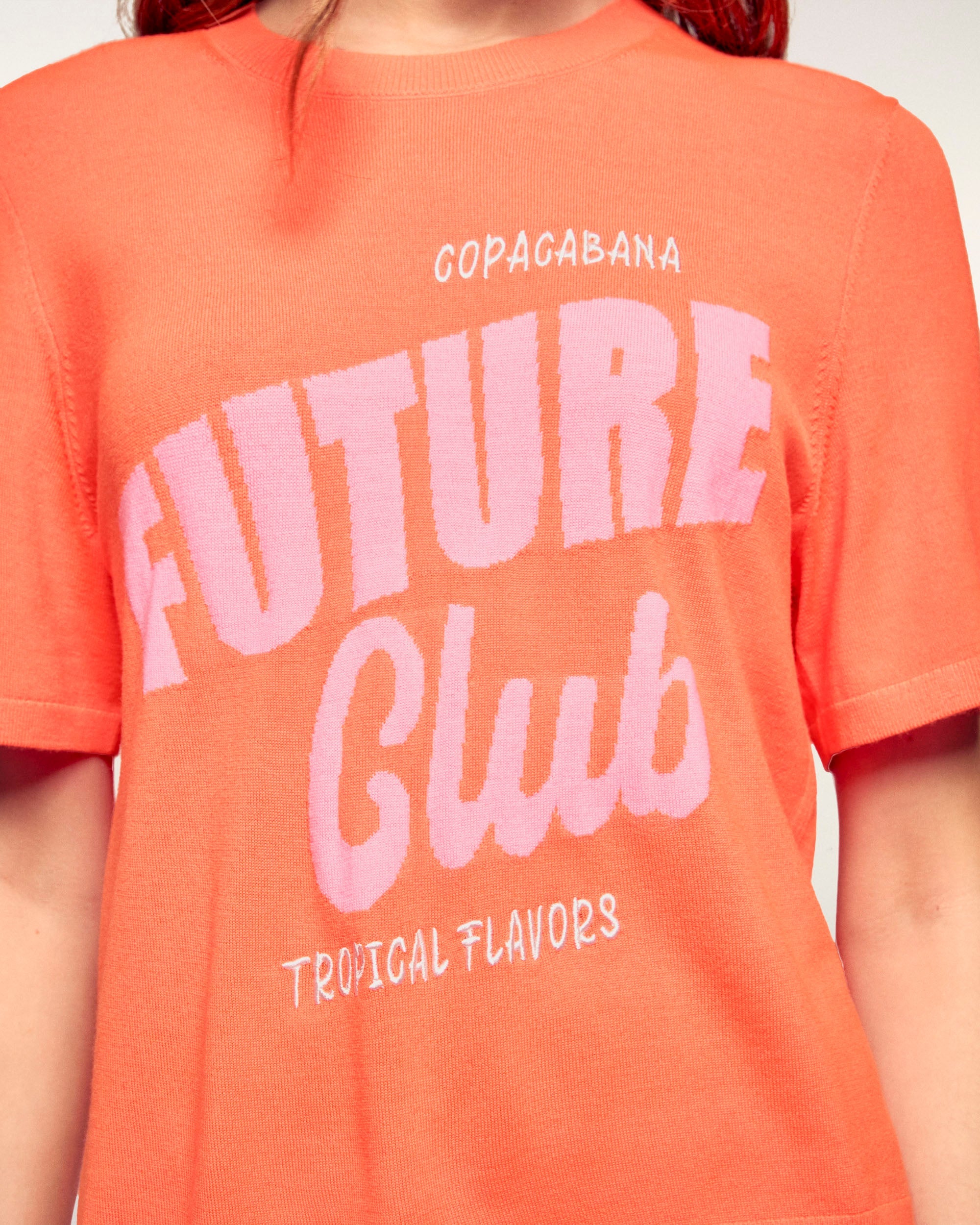 "Copacabana Future Club" Short Sleeve Top (S26 / FEMME / Fire Orange / RWS)