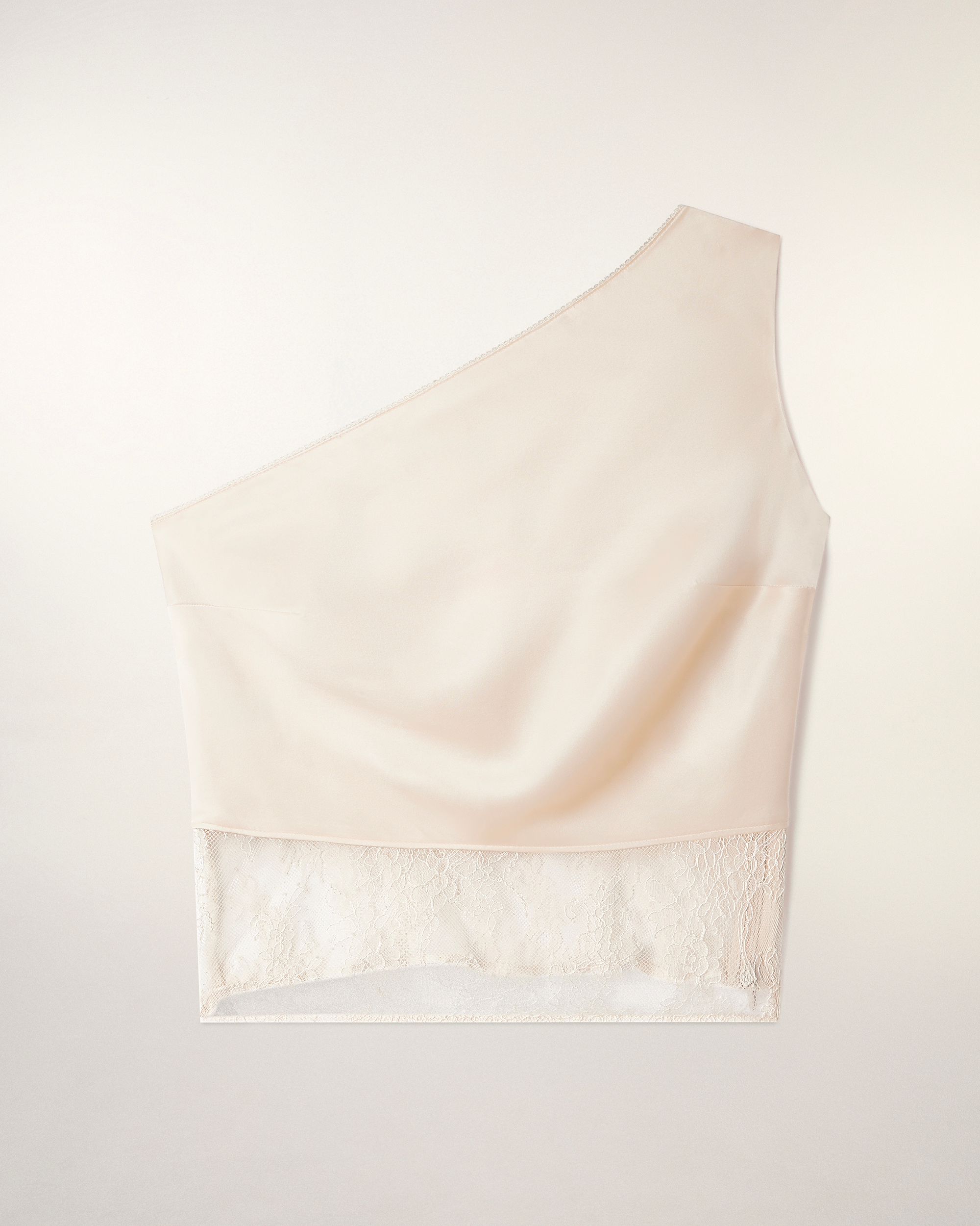 Asymmetric Lace Top (S26 / FEMME / Champagne)