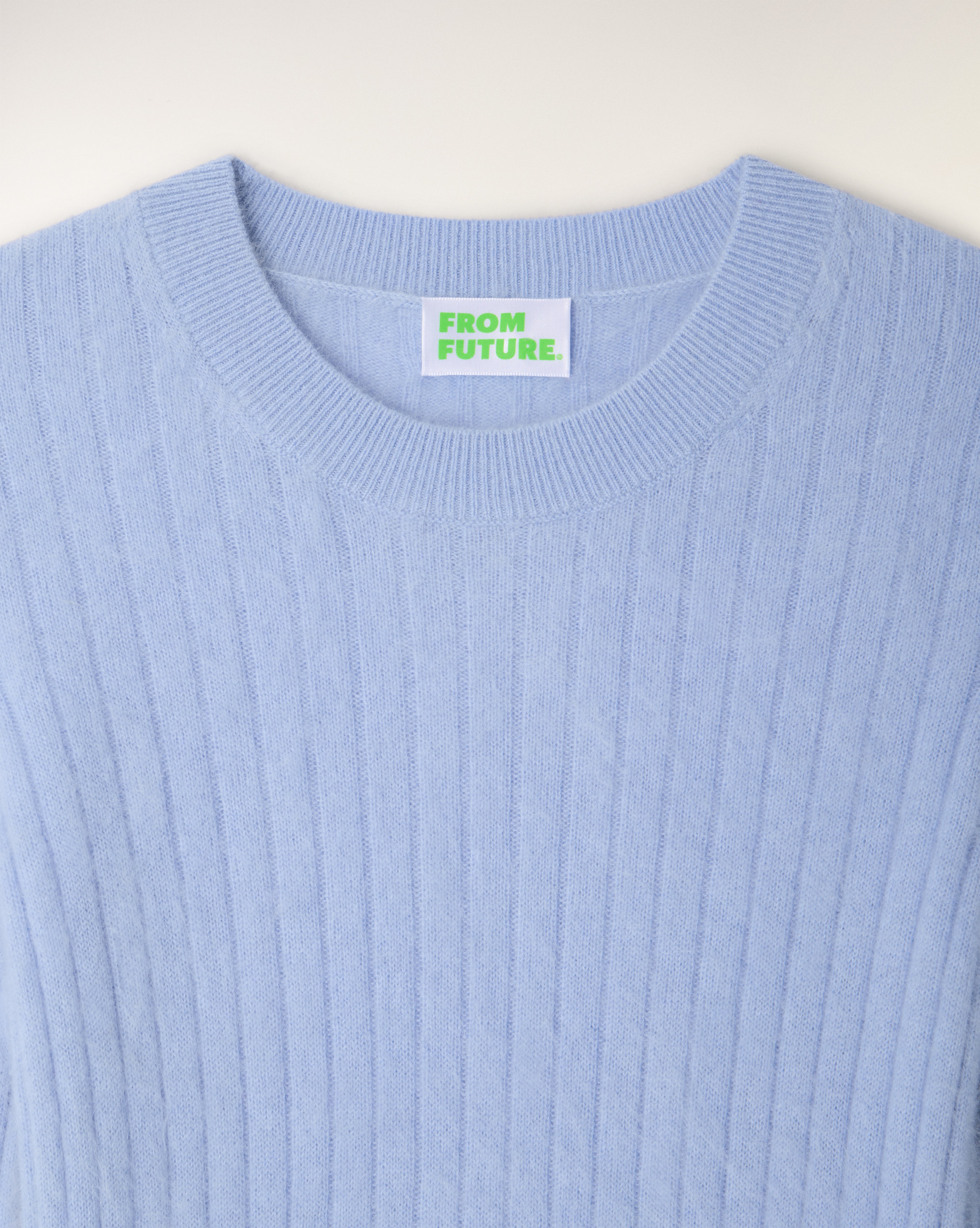 Brushed Striped Short-Sleeve Top (S26 / FEMME / Baby Blue)