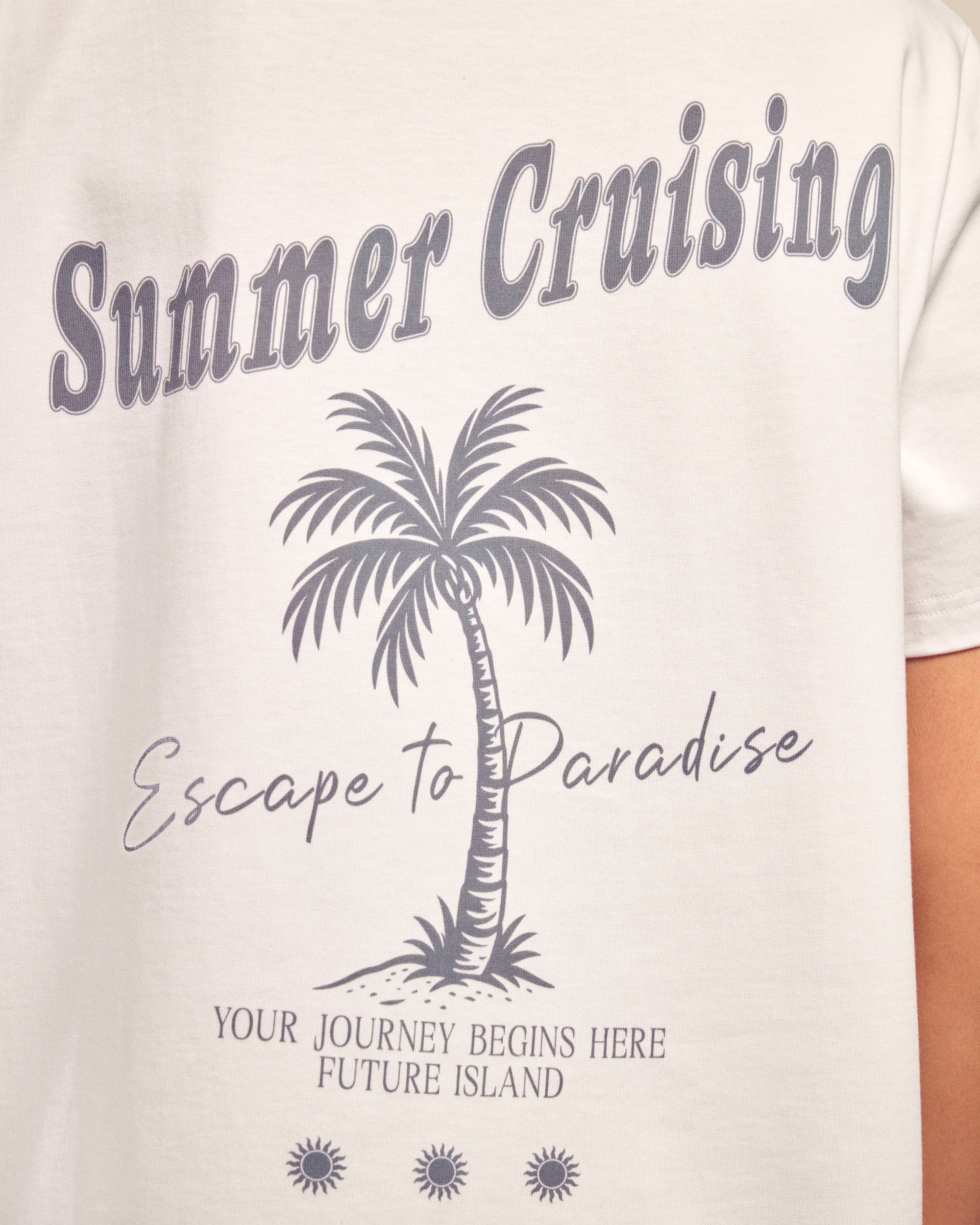 "Summer Cruising" Printed T-Shirt (S26 / FEMME / Blanc)