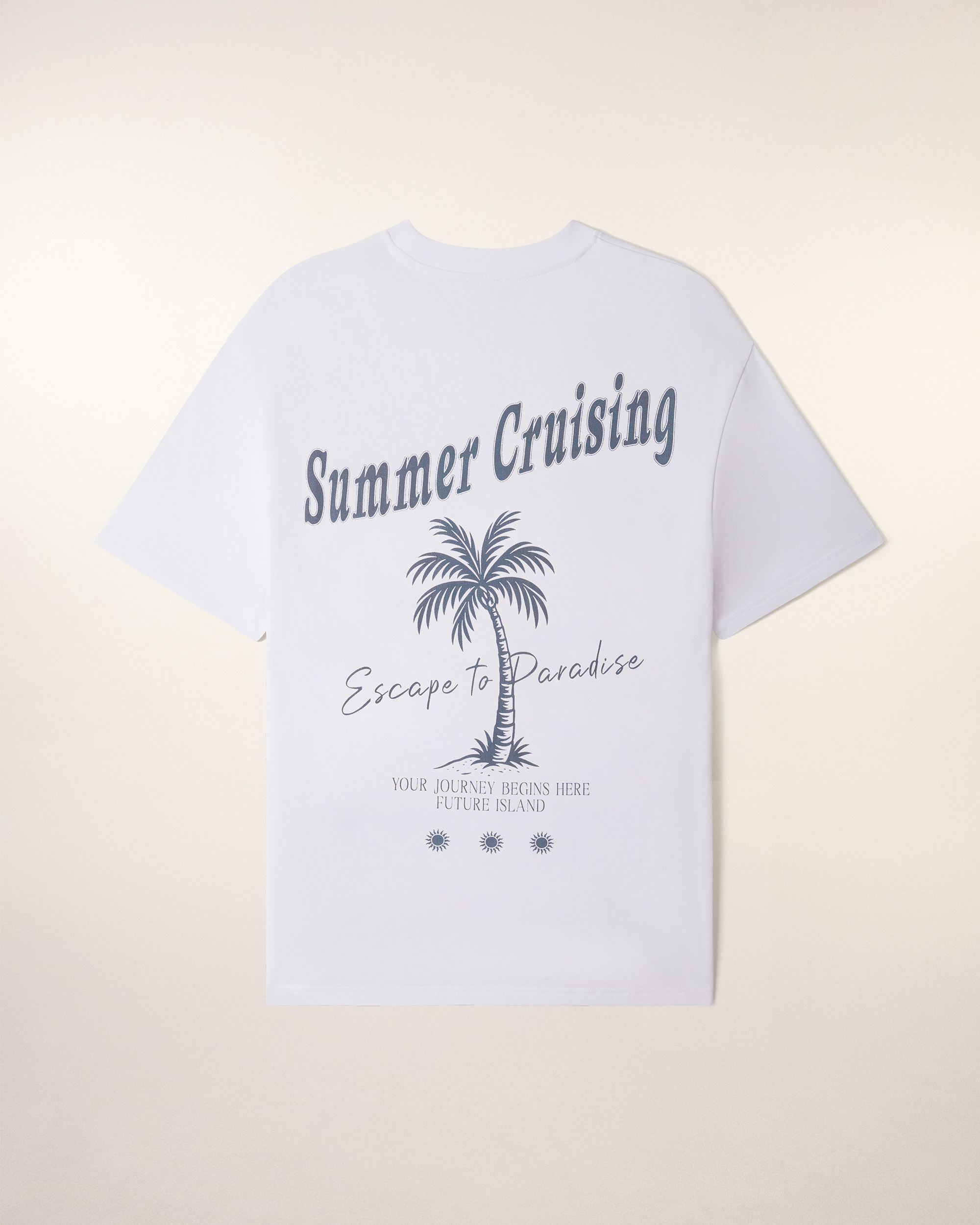 "Summer Cruising" Printed T-Shirt (S26 / FEMME / Blanc)