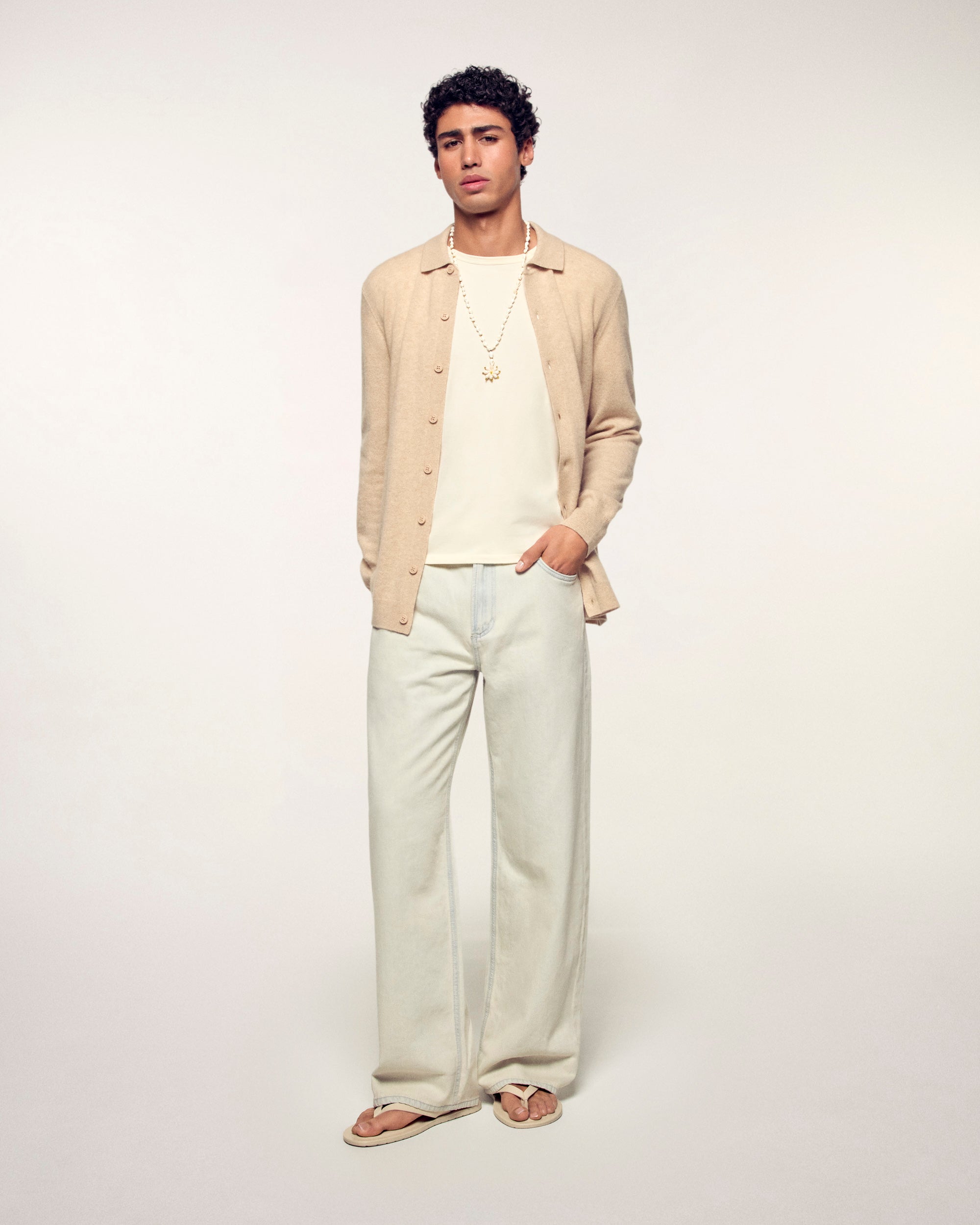 Long Sleeve Shirt (S26 / HOMME / Beige Chiné)