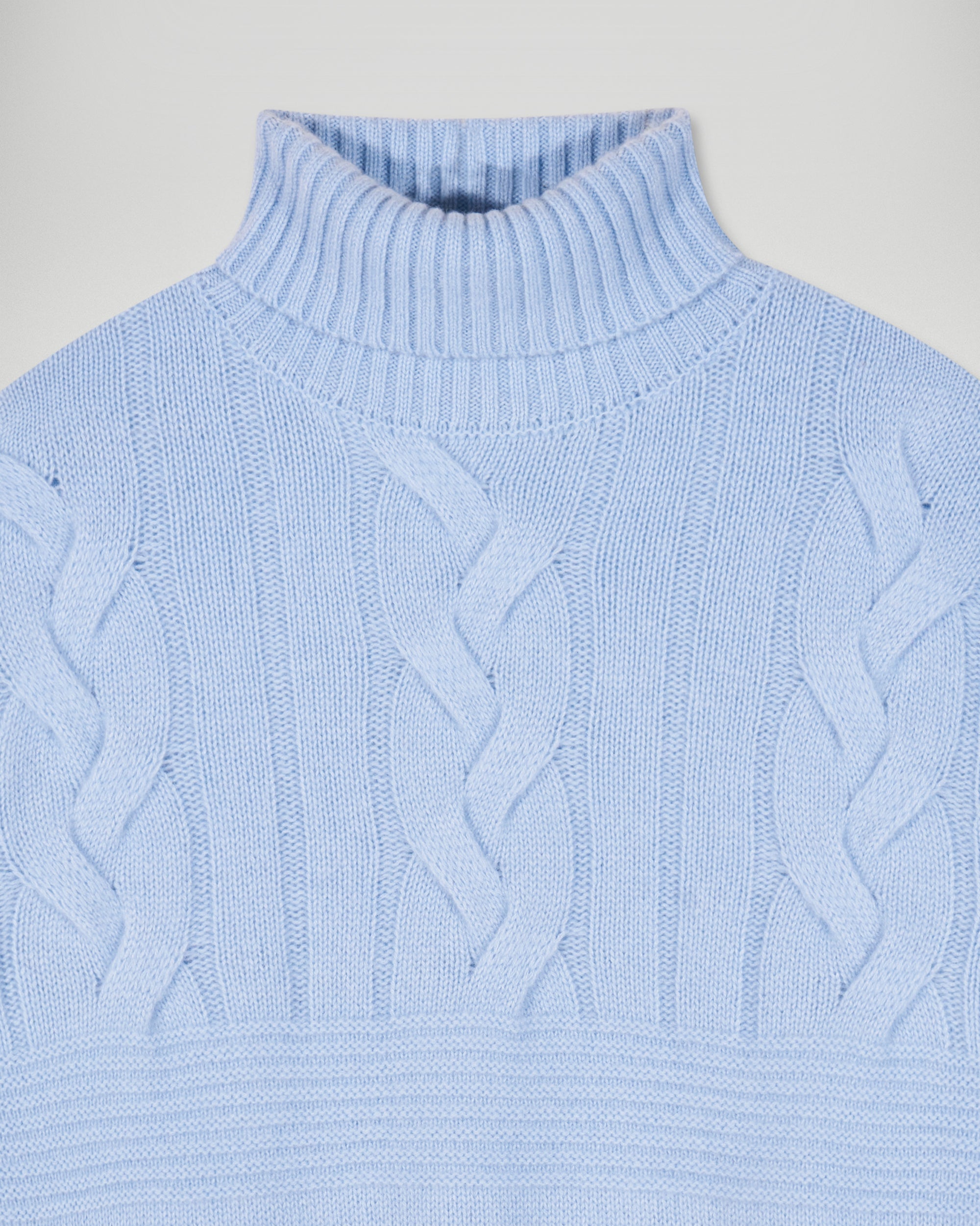 Cable-knit Turtleneck Sweater (H25 / HOMME / Smooth Blue)