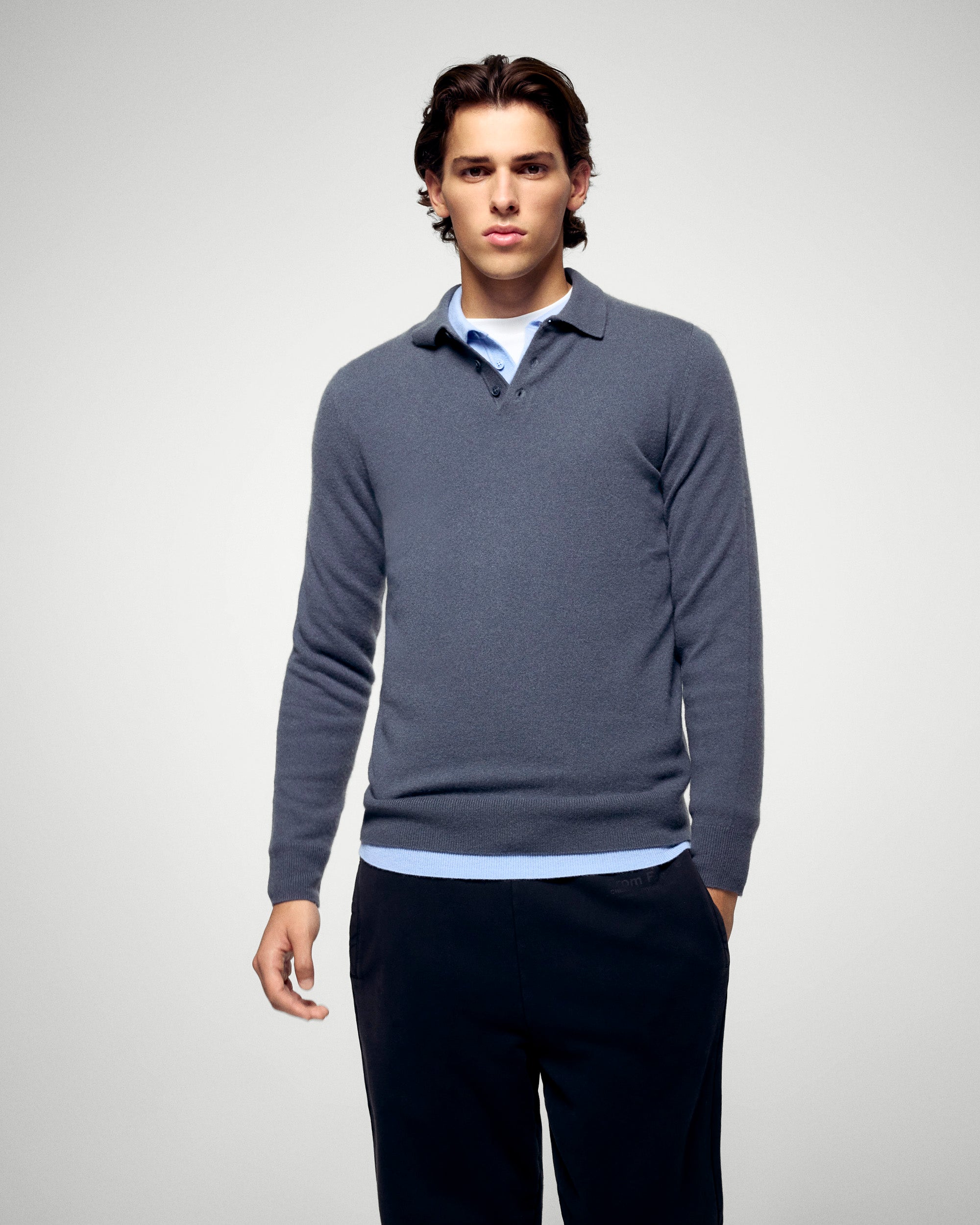Polo neck sweater (H25 / HOMME / Storm Grey)