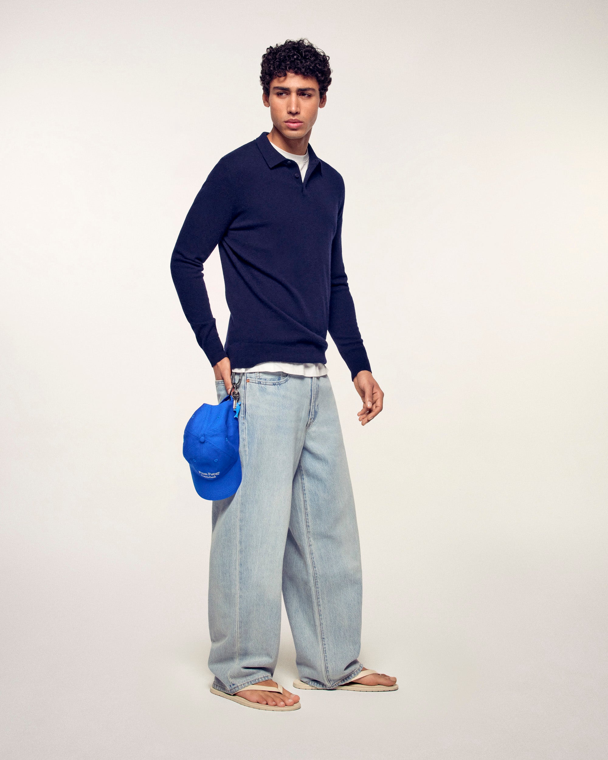 Polo Neck Sweater (S26 / MEN / Navy)