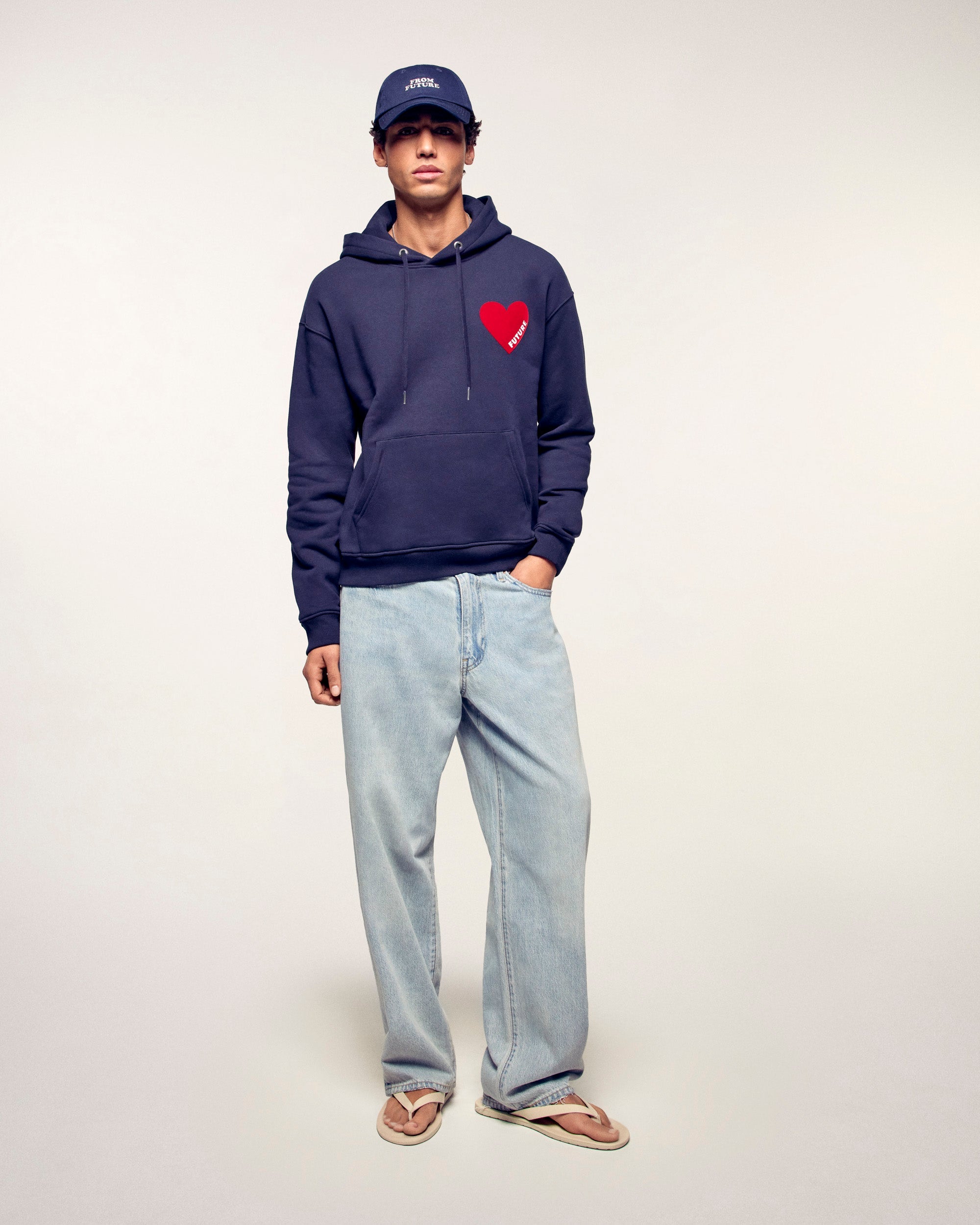 Heart Hoodie Sweatshirt (S25 / MEN / Navy)