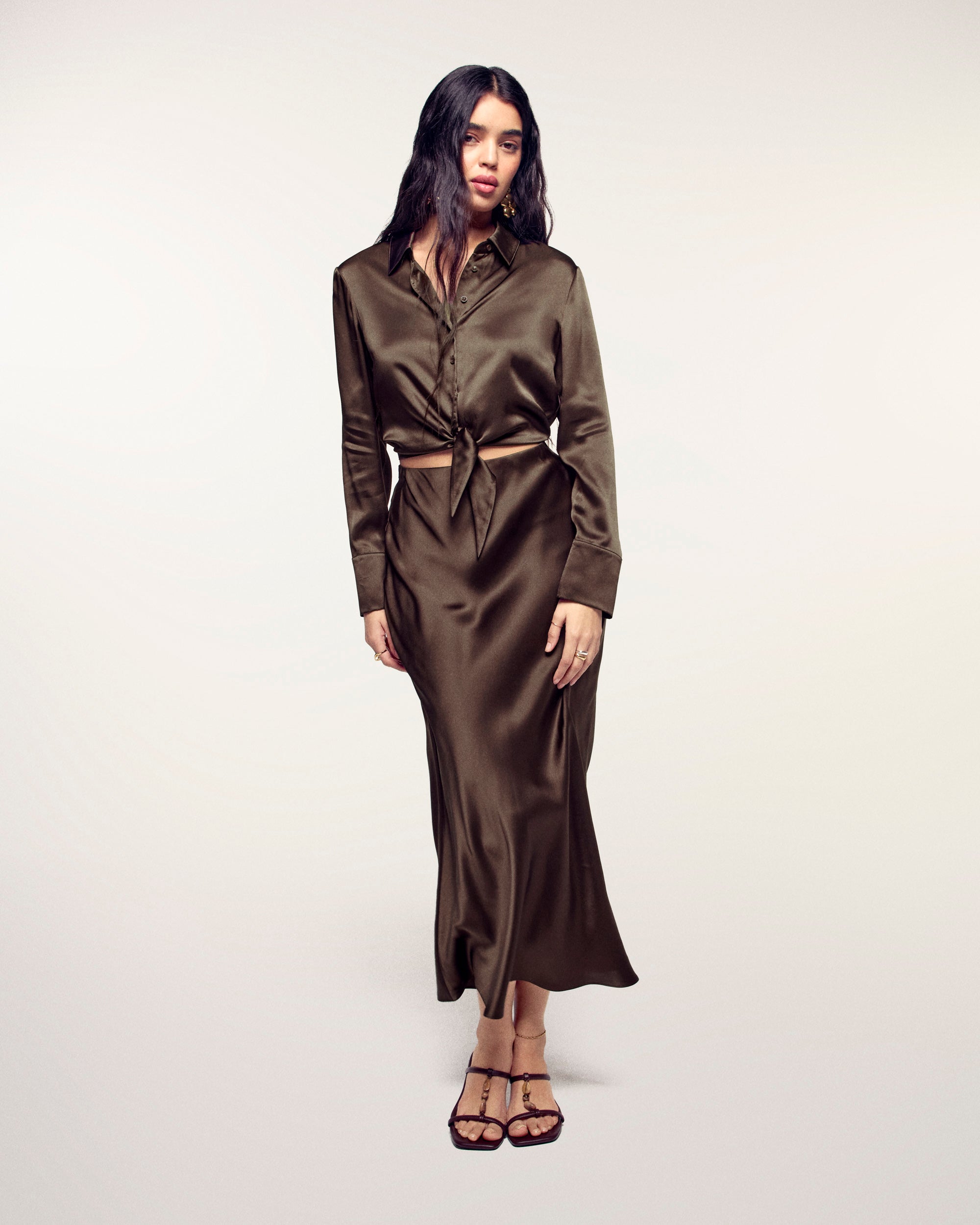 Mid-Length Skirt (S26/ FEMME/ Chocolat)
