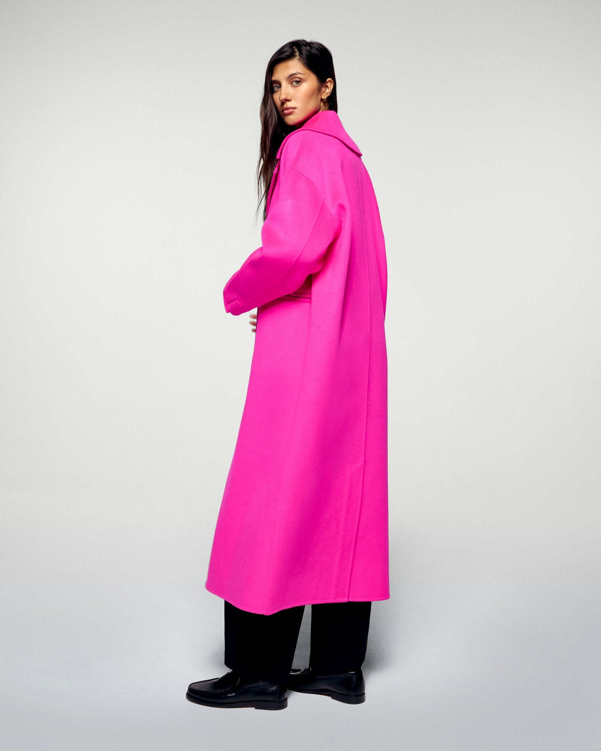 Outerwear Double-Breasted Coat (H25 / FEMME / Cosmic Pink)