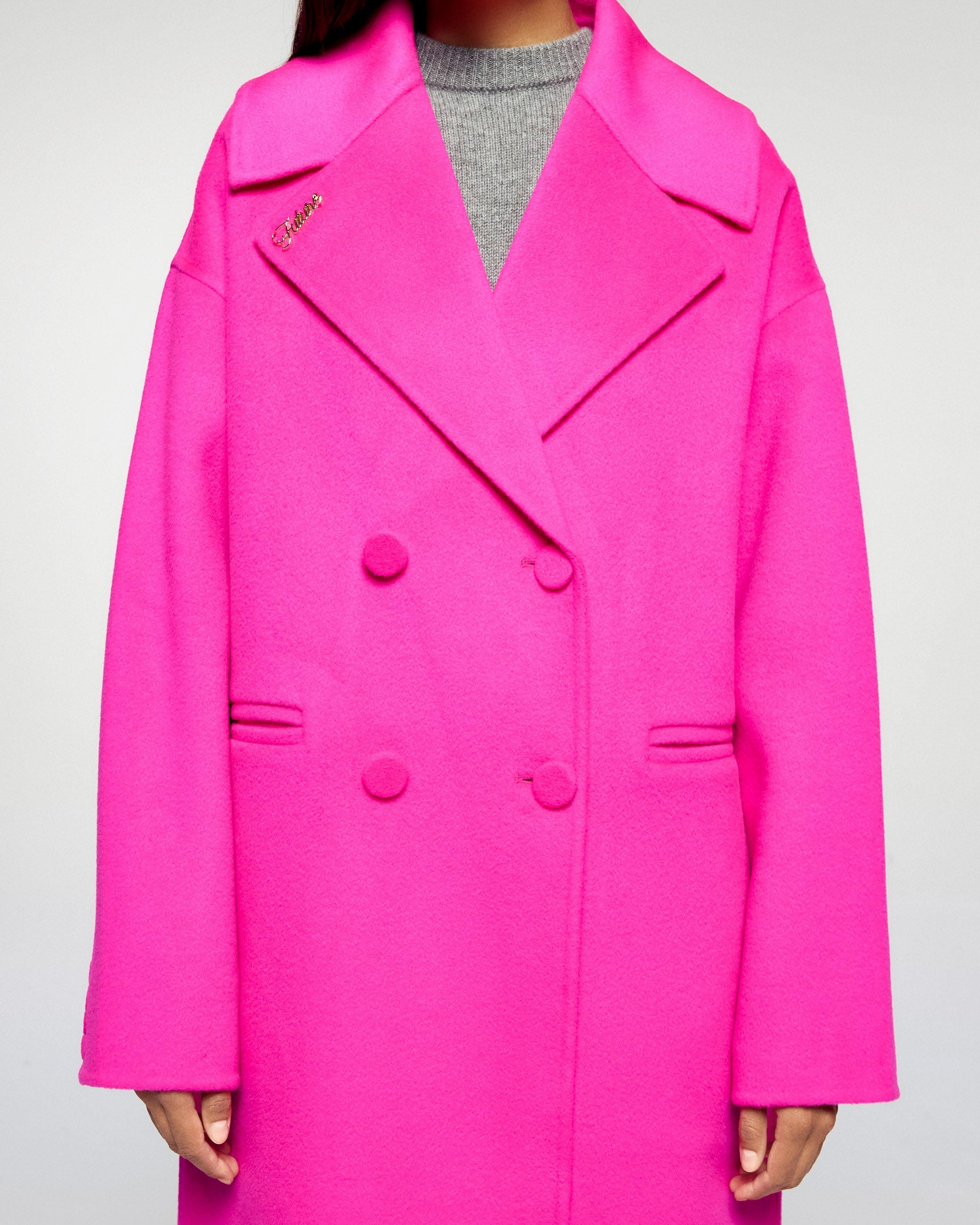 Outerwear Double-Breasted Coat (H25 / FEMME / Cosmic Pink)
