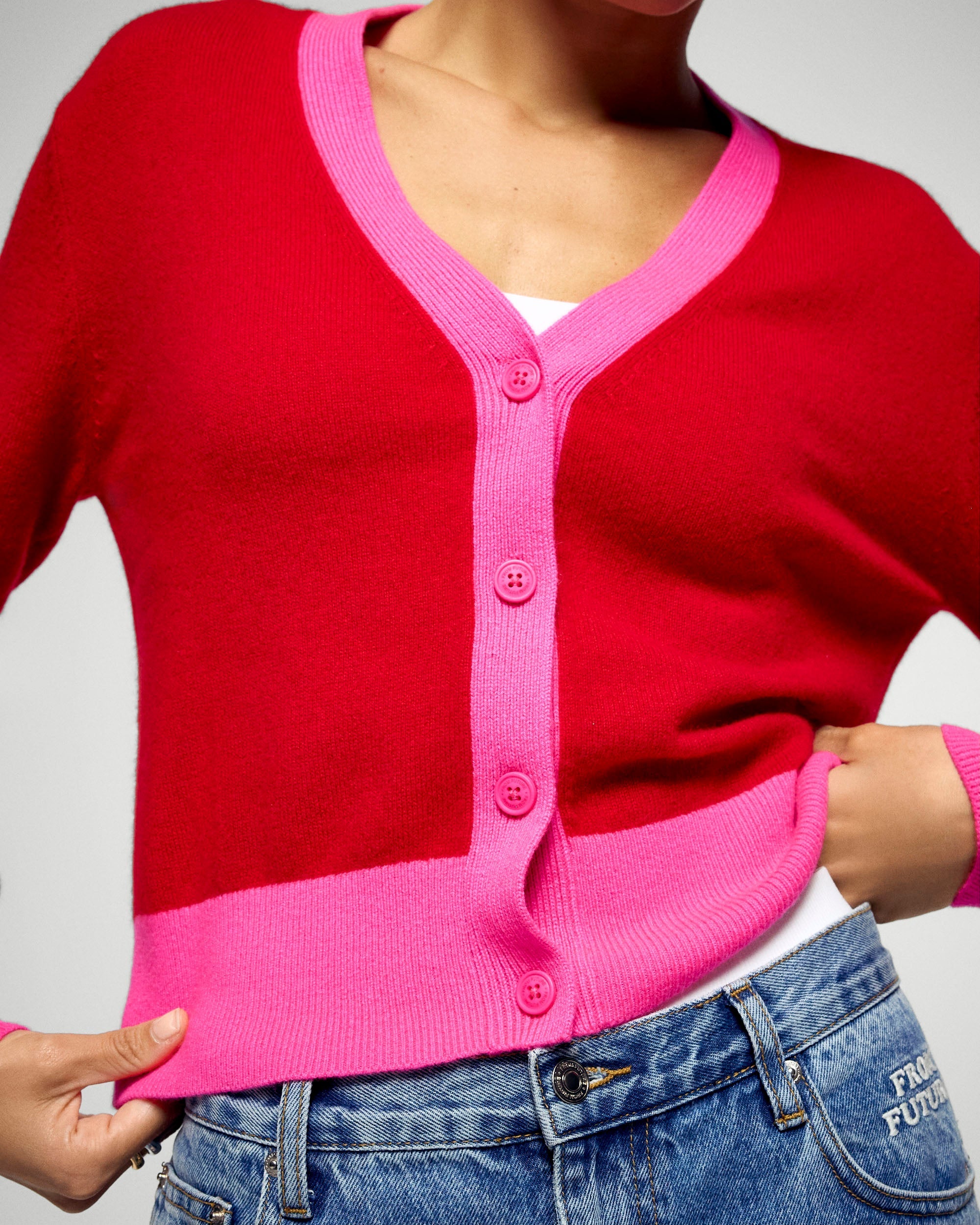 Cardigan sweater (H25 / FEMME / Hot Red)