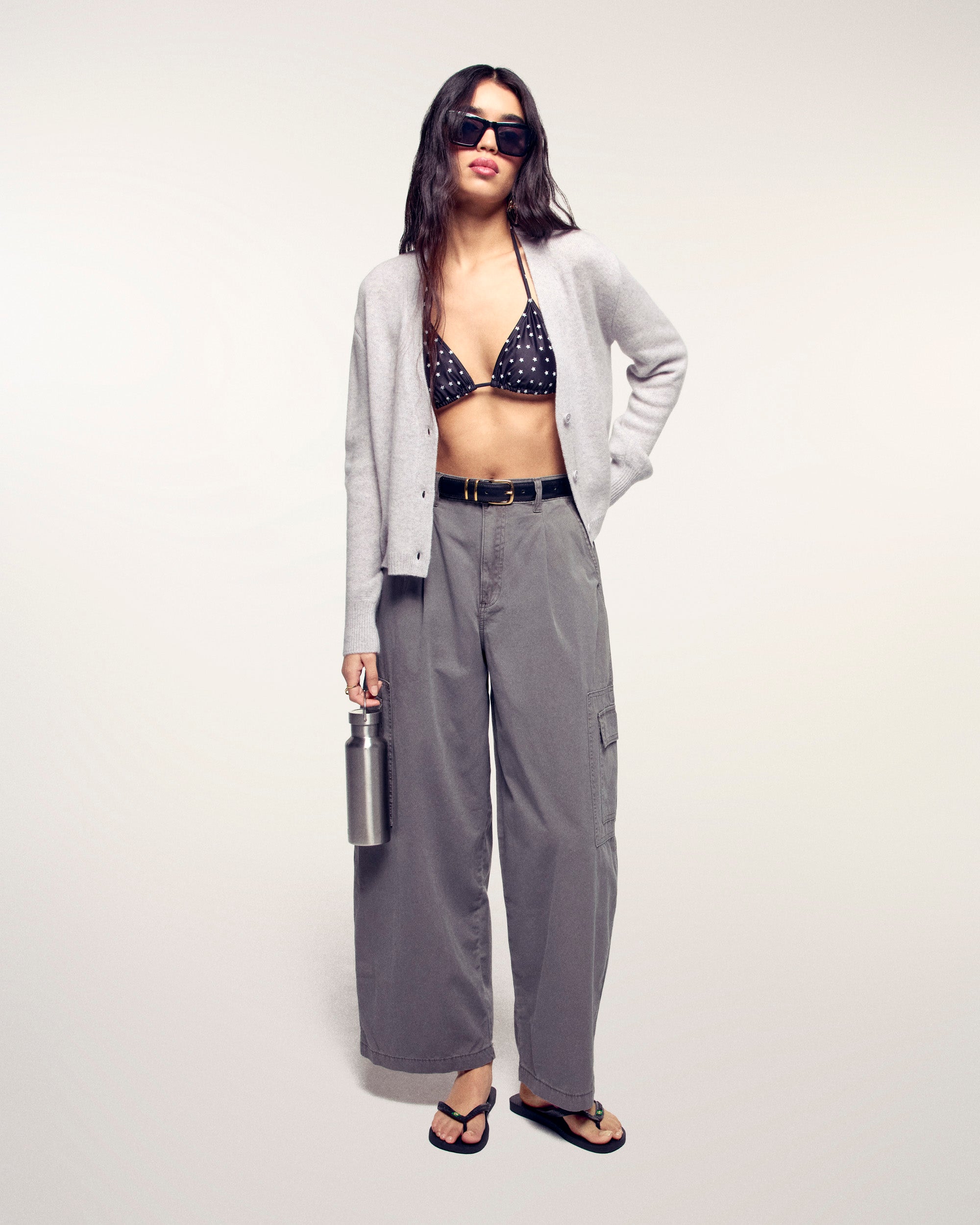 Cardigan Sweater (S26 / FEMME / Gris Chiné Clair)