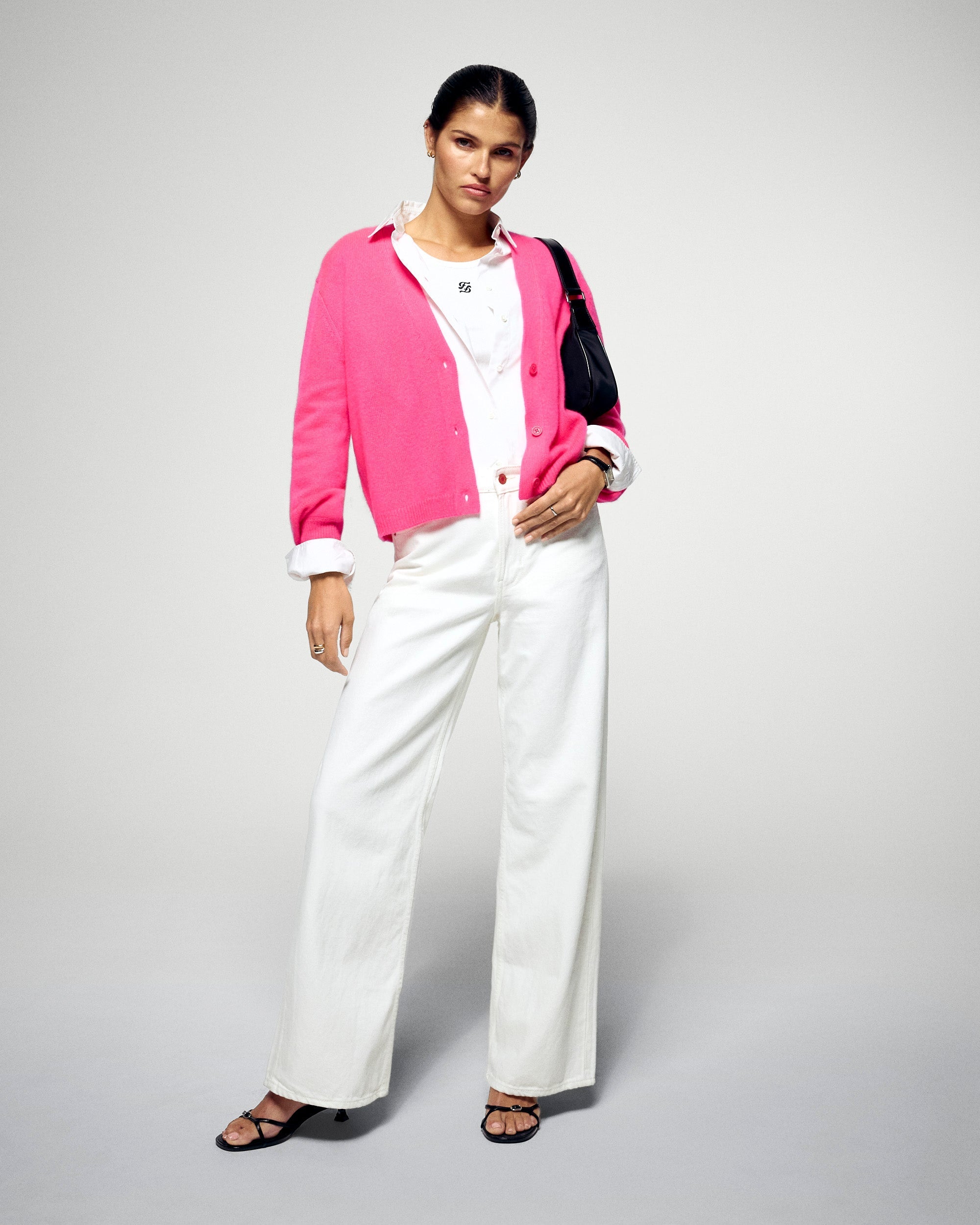 Cardigan sweater (H25 / FEMME / Solar Pink)