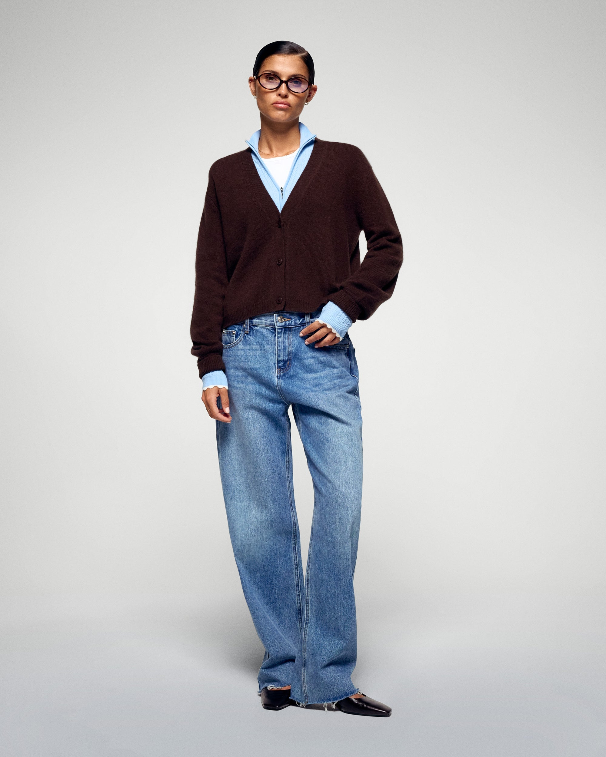 Cardigan Sweater (H25 / WOMEN / Chocolate)