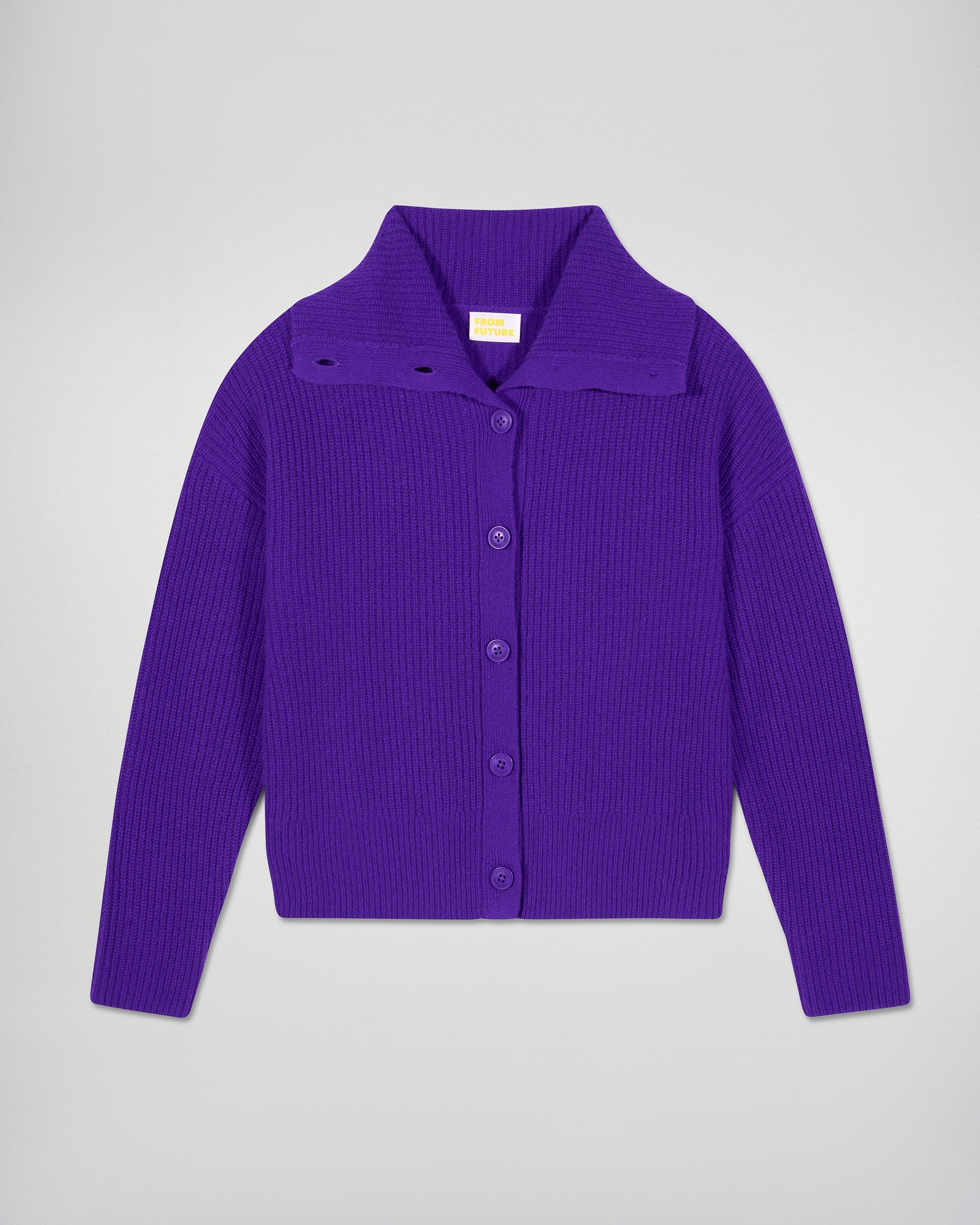 Ribbed Cardigan Sweater (H25 / FEMME / Velvet Purple)