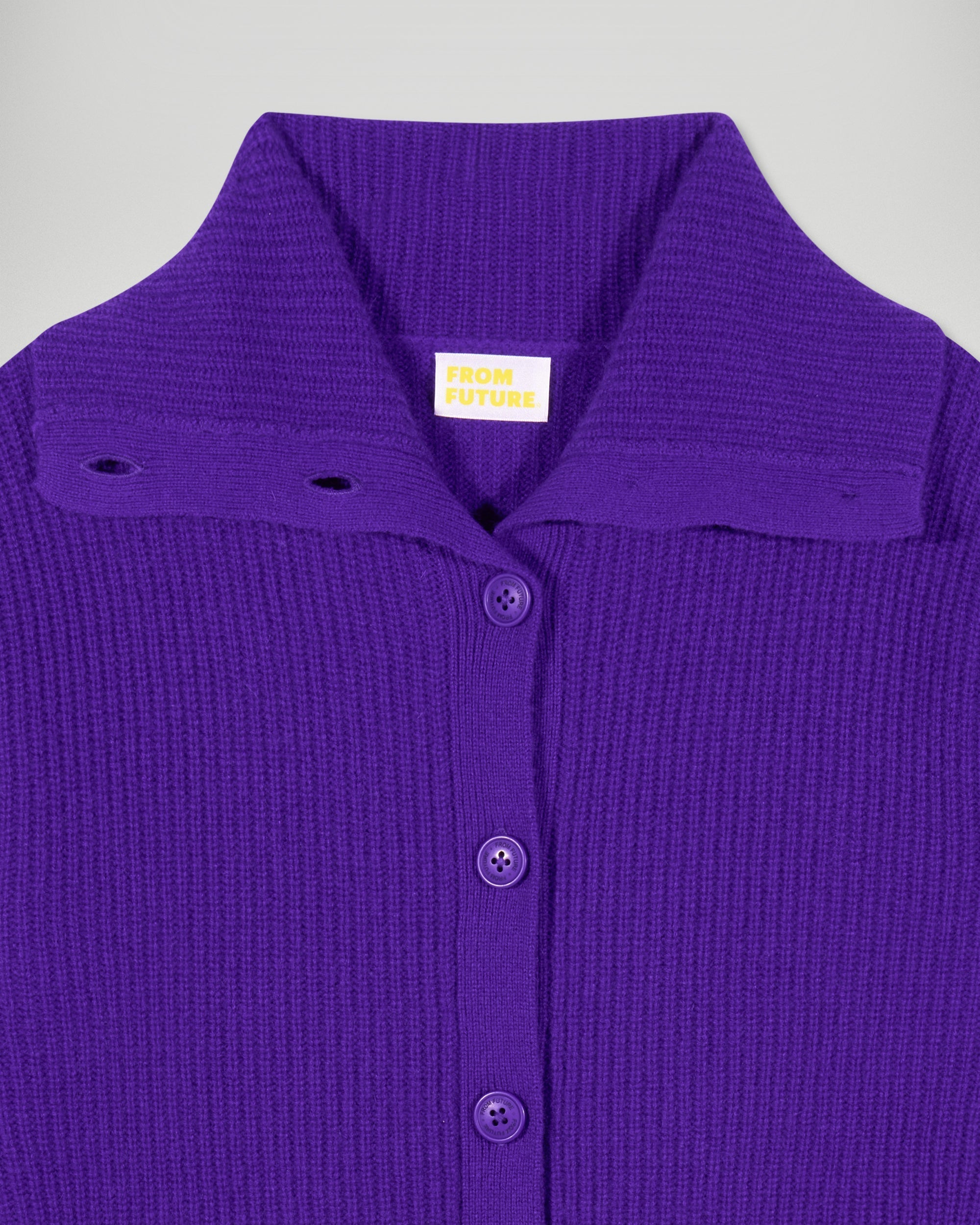 Ribbed Cardigan Sweater (H25 / FEMME / Velvet Purple)