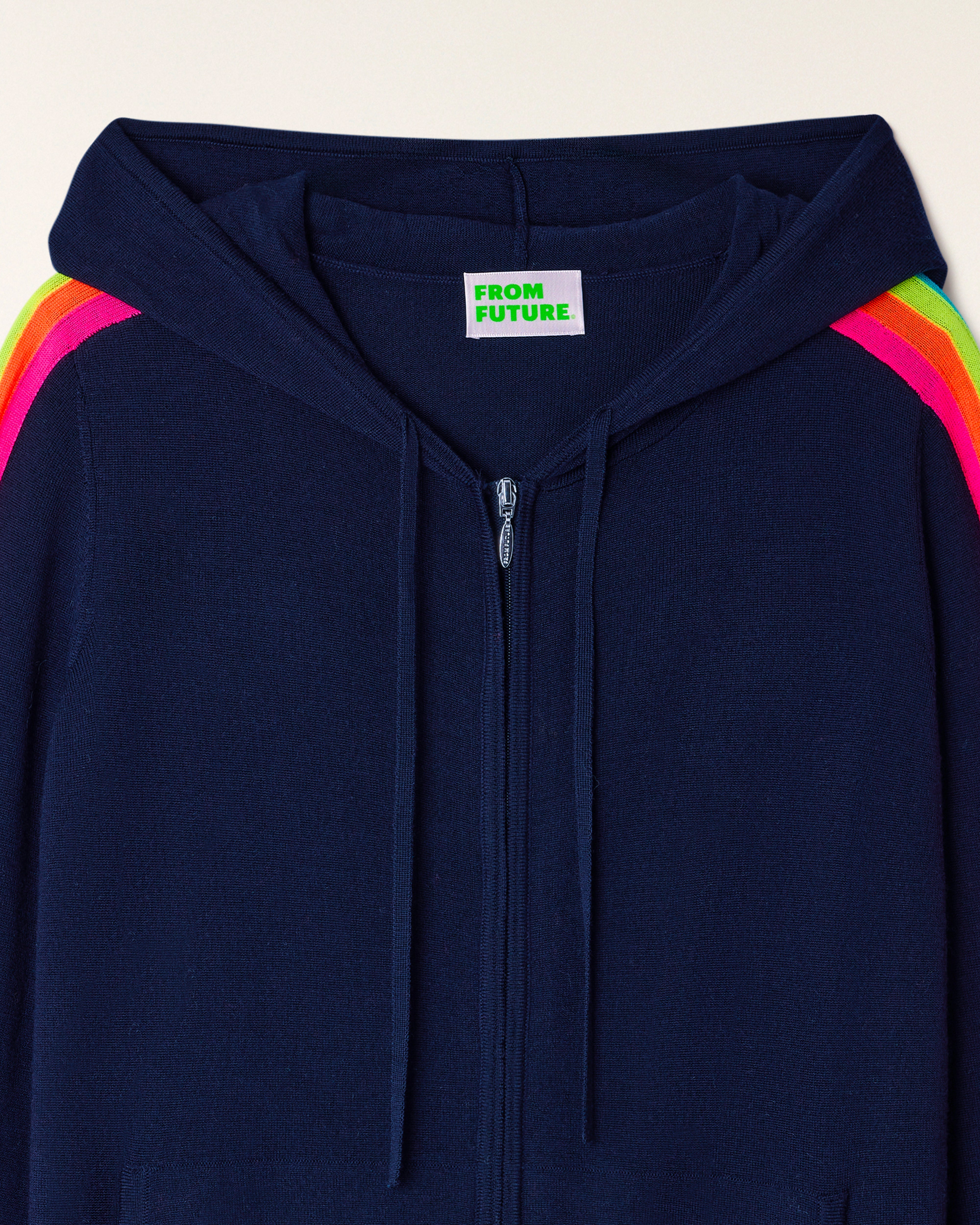 Multicolored Striped Hoodie Sweater (S26 / FEMME / Tropical Raspberry / RWS)